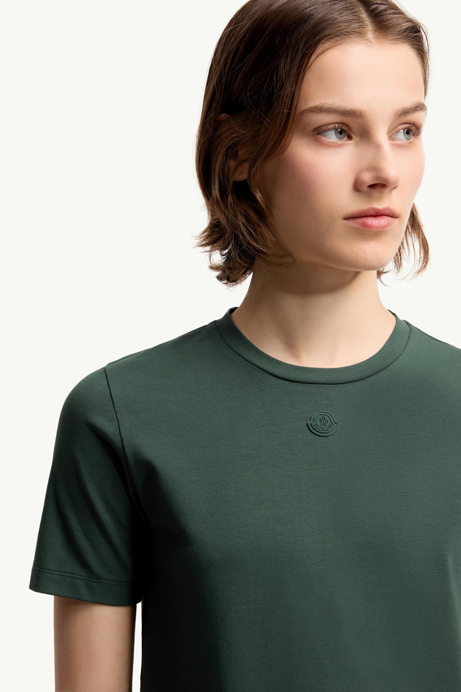 Moncler Logo Cotton Jersey T-Shirt Dark Green Dark Green