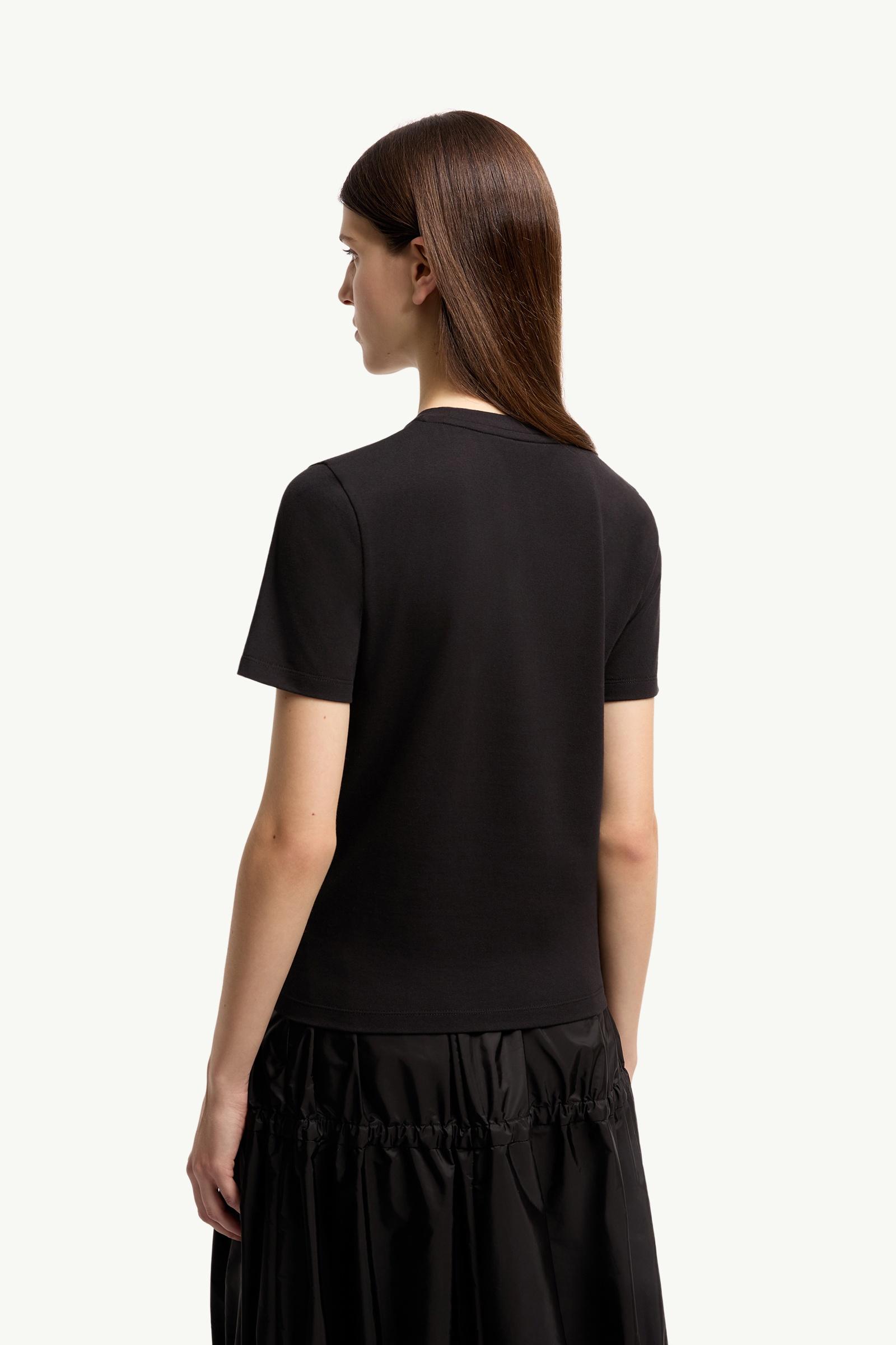 Moncler Logo Cotton Jersey T-Shirt Black Black