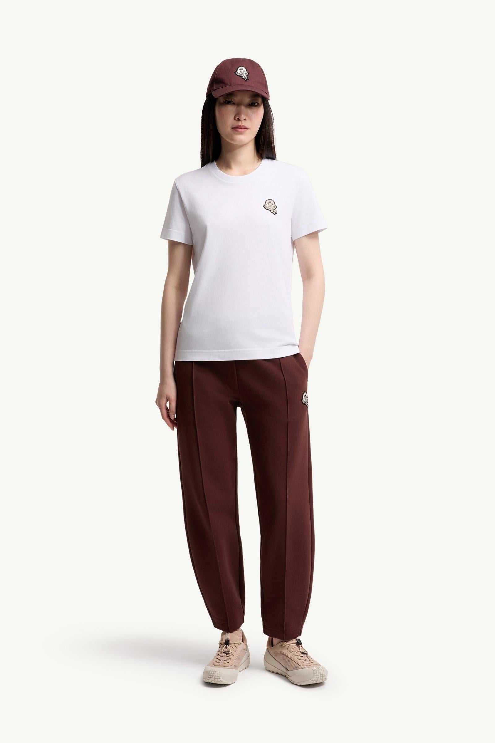 Moncler Logo Patch Cotton T-Shirt White White