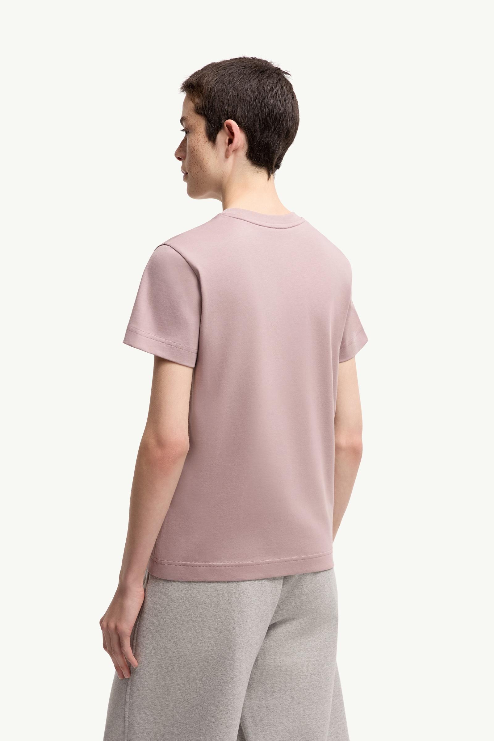 Moncler Logo Patch Cotton T-Shirt Light Pink Light Pink