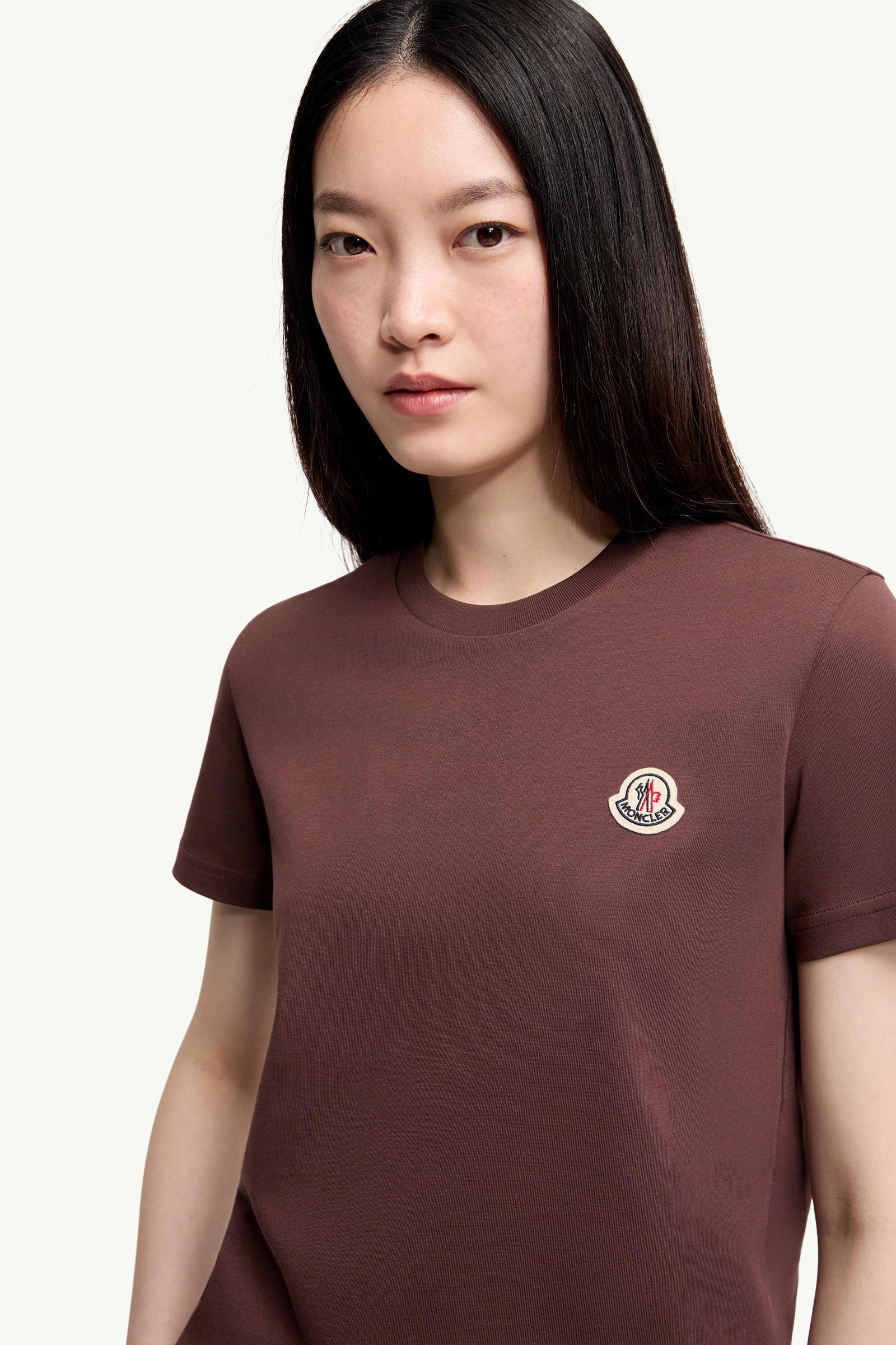 Moncler Logo Patch Cotton T-Shirt (Pack Of Three) Beige & Grey & Burgundy Beige & Grey & Burgundy