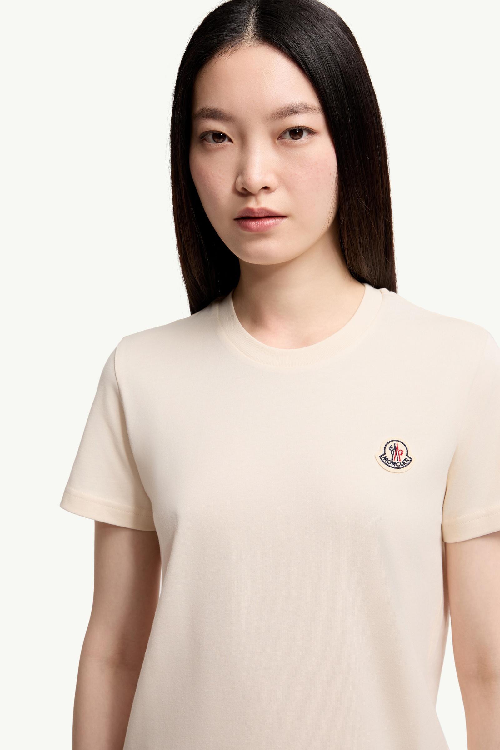 Moncler Logo Patch Cotton T-Shirt (Pack Of Three) White Ivory & Grey & Dark Lilac White Ivory & Grey & Dark Lilac