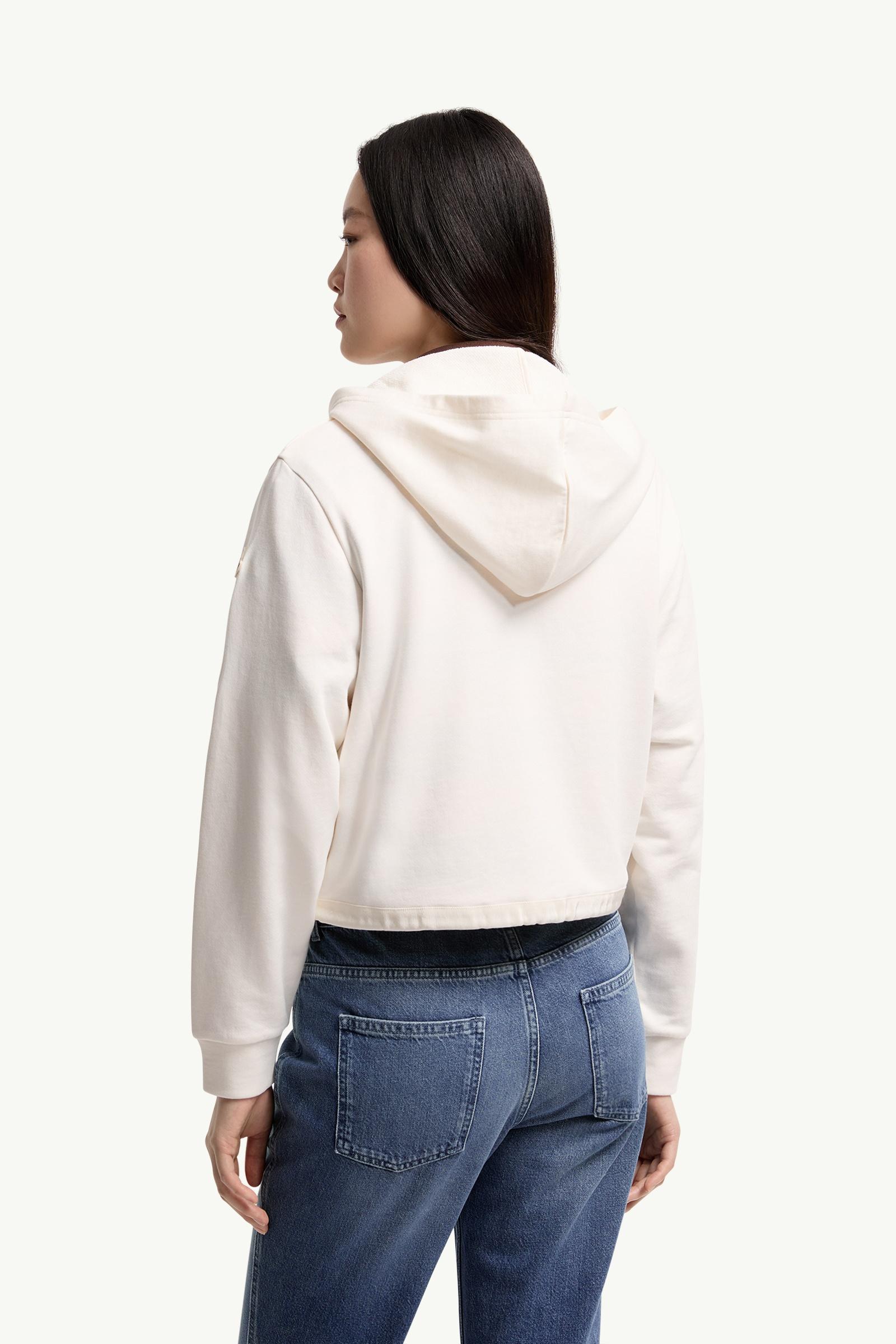 Moncler Cotton Blend Zip-Up Sweatshirt White White