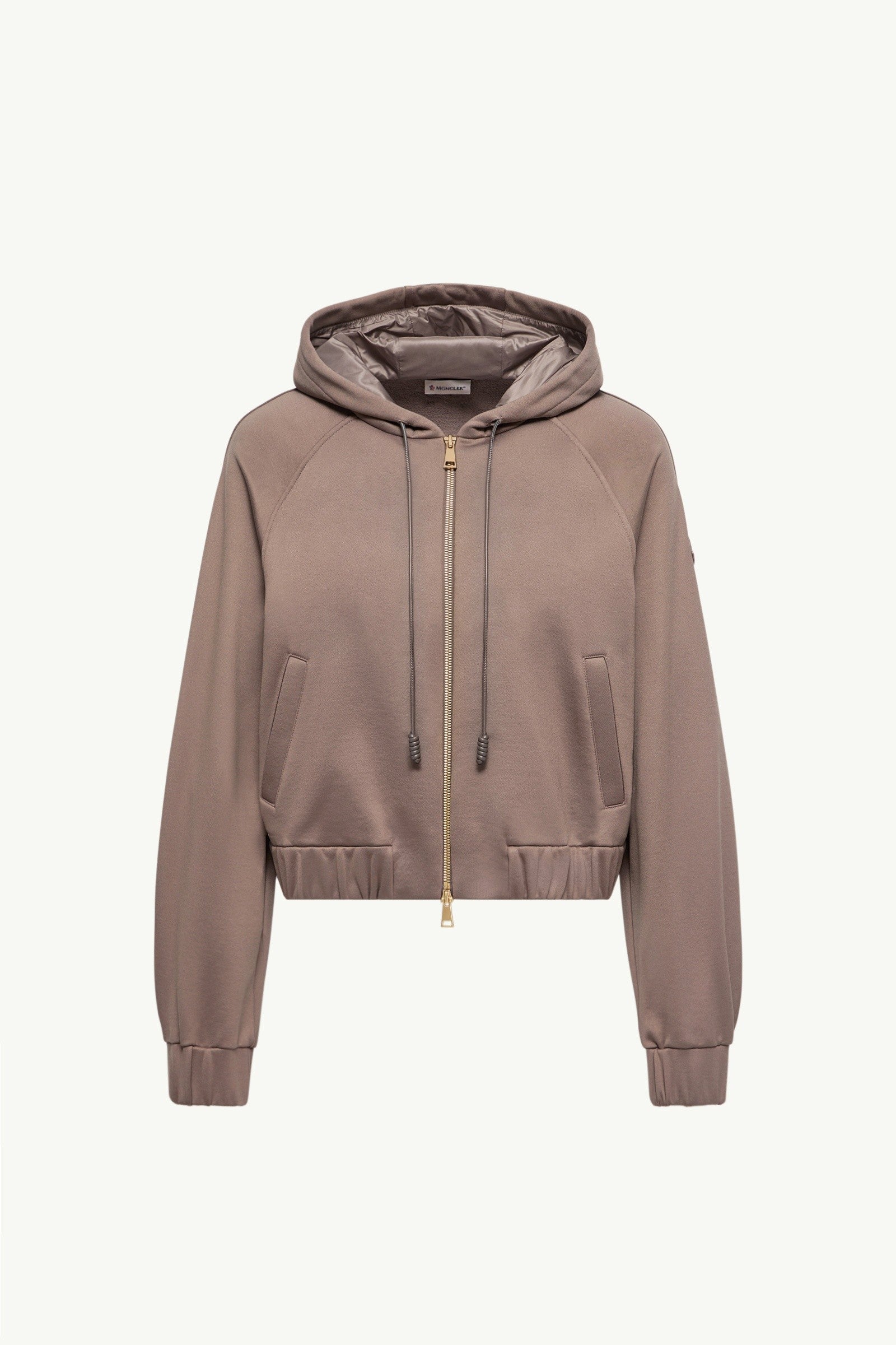 Moncler Technical Fleece Zip-Up Cardigan Taupe Taupe