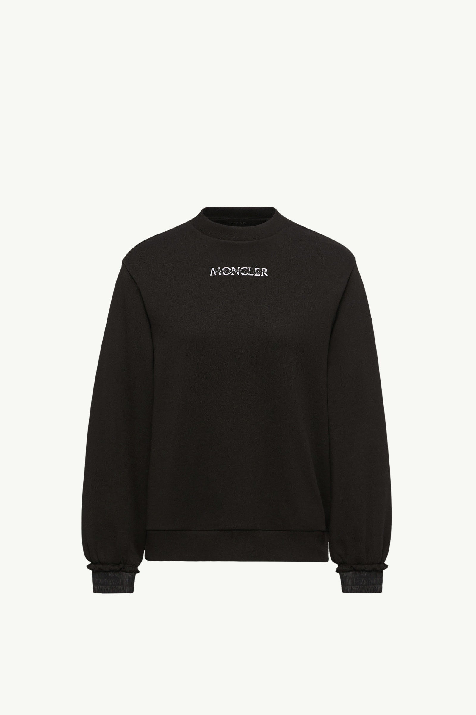 Moncler Cotton Fleece Logo Sweatshirt Black Black