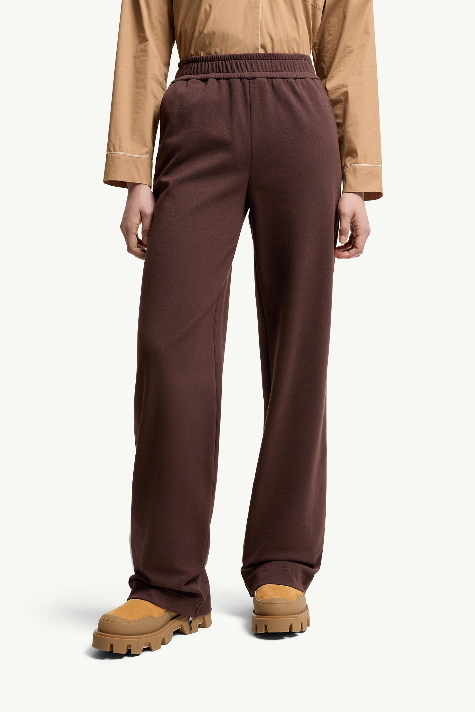 Moncler Logo Cotton Blend Sweatpants Brown Brown