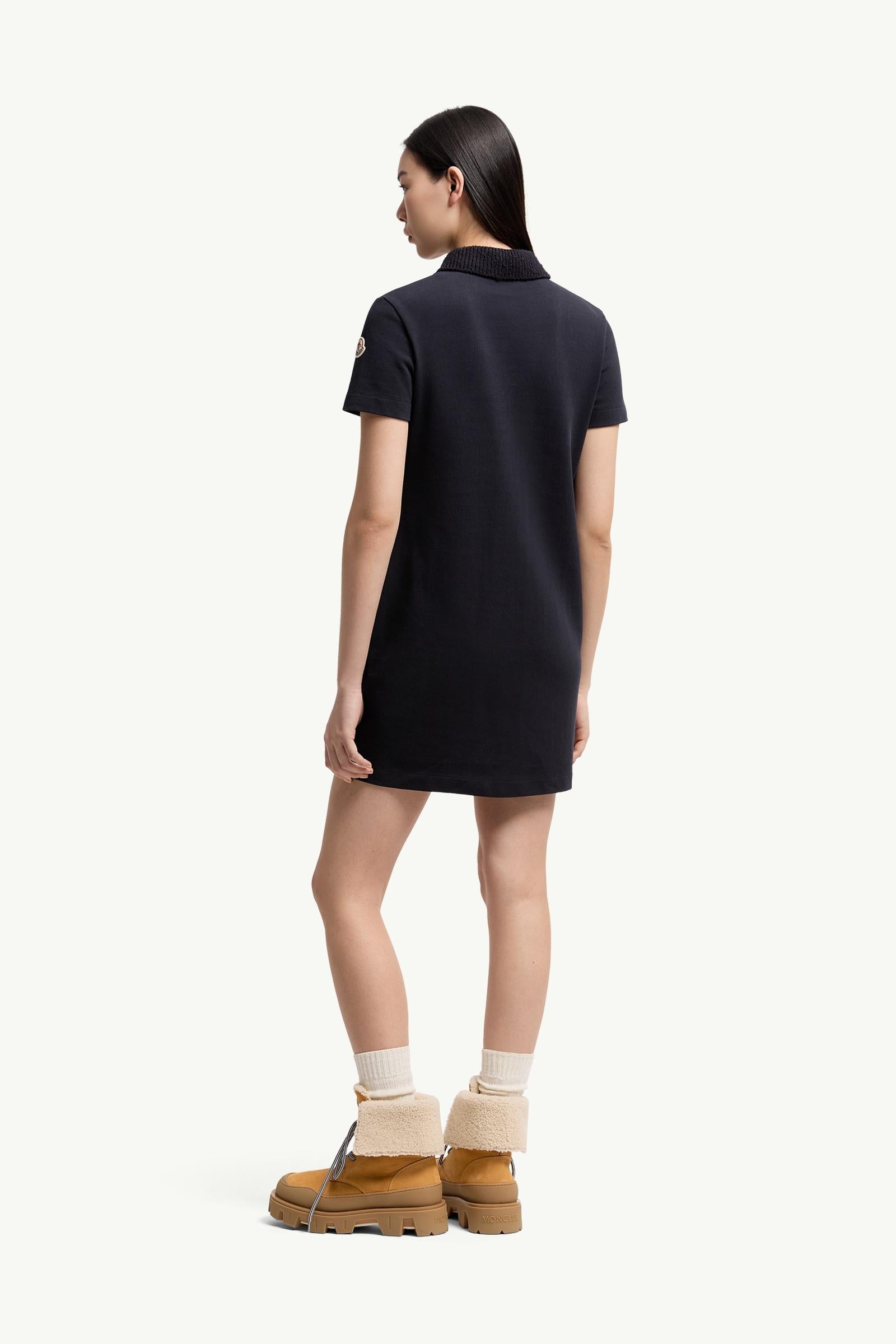 Moncler Cotton Piquet Polo Mini Dress Dark Blue Dark Blue