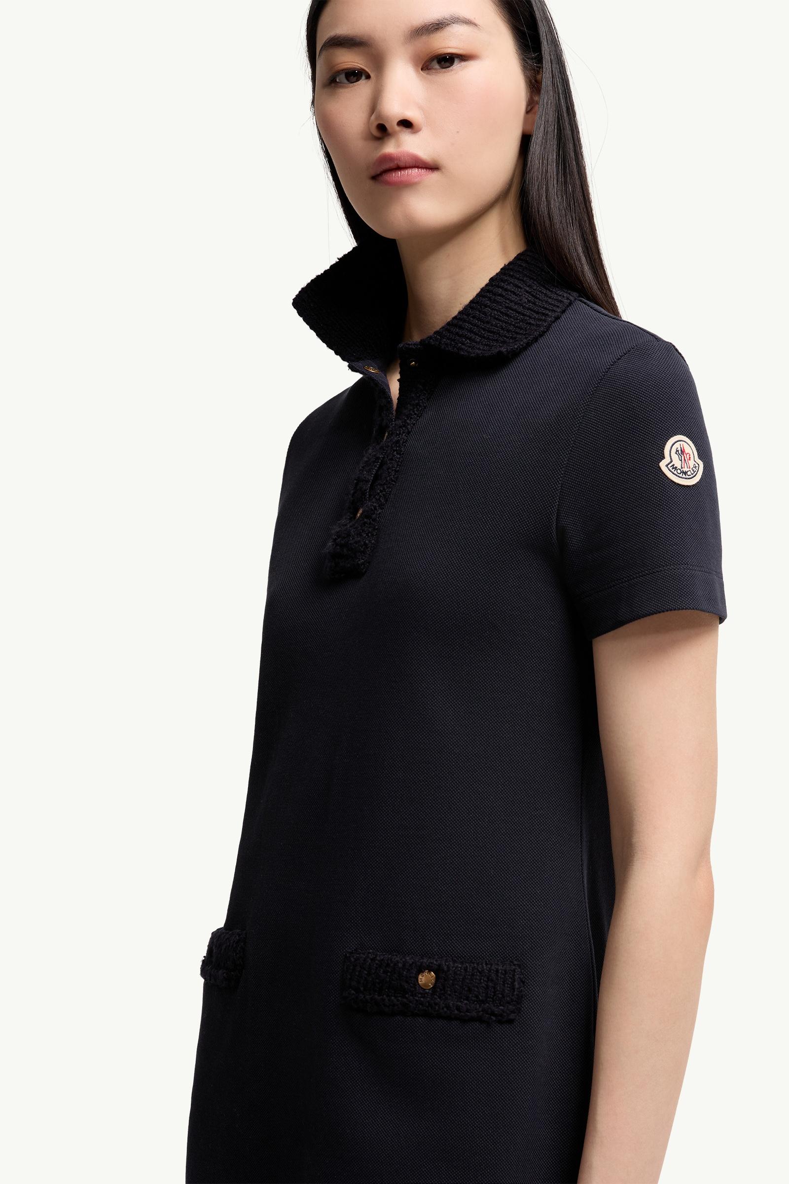 Moncler Cotton Piquet Polo Mini Dress Dark Blue Dark Blue