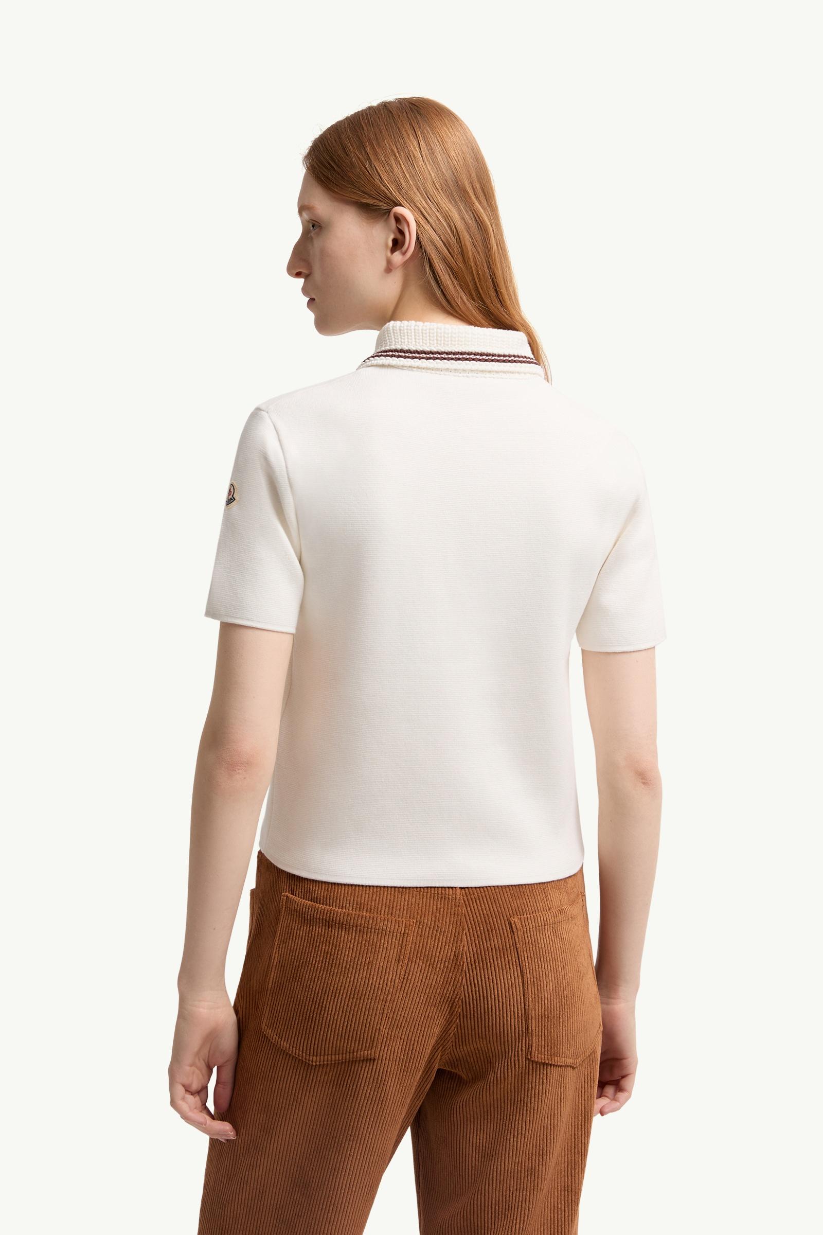 Moncler Cotton Knit Polo Shirt White White