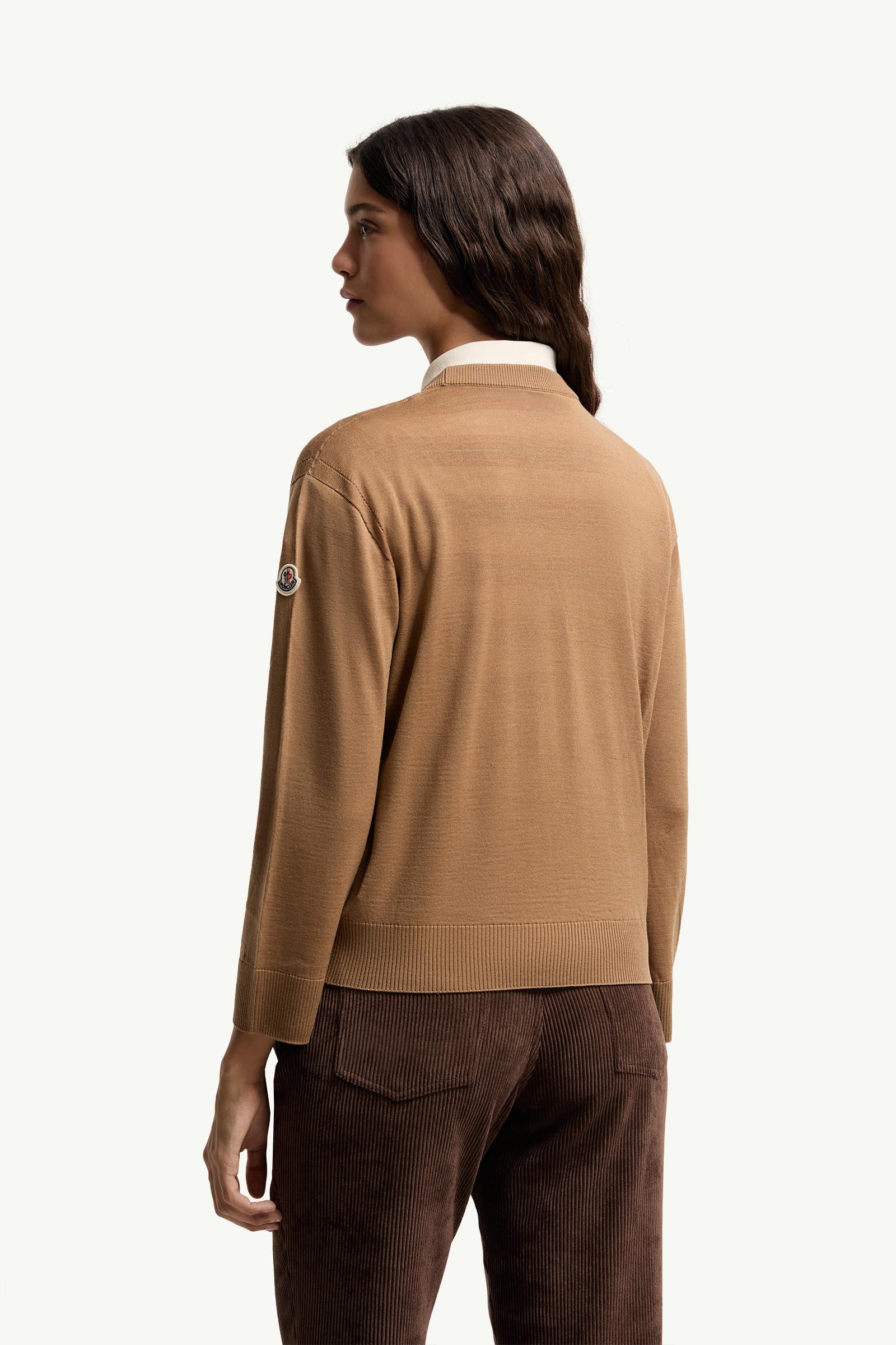 Moncler Wool Cardigan Beige Beige