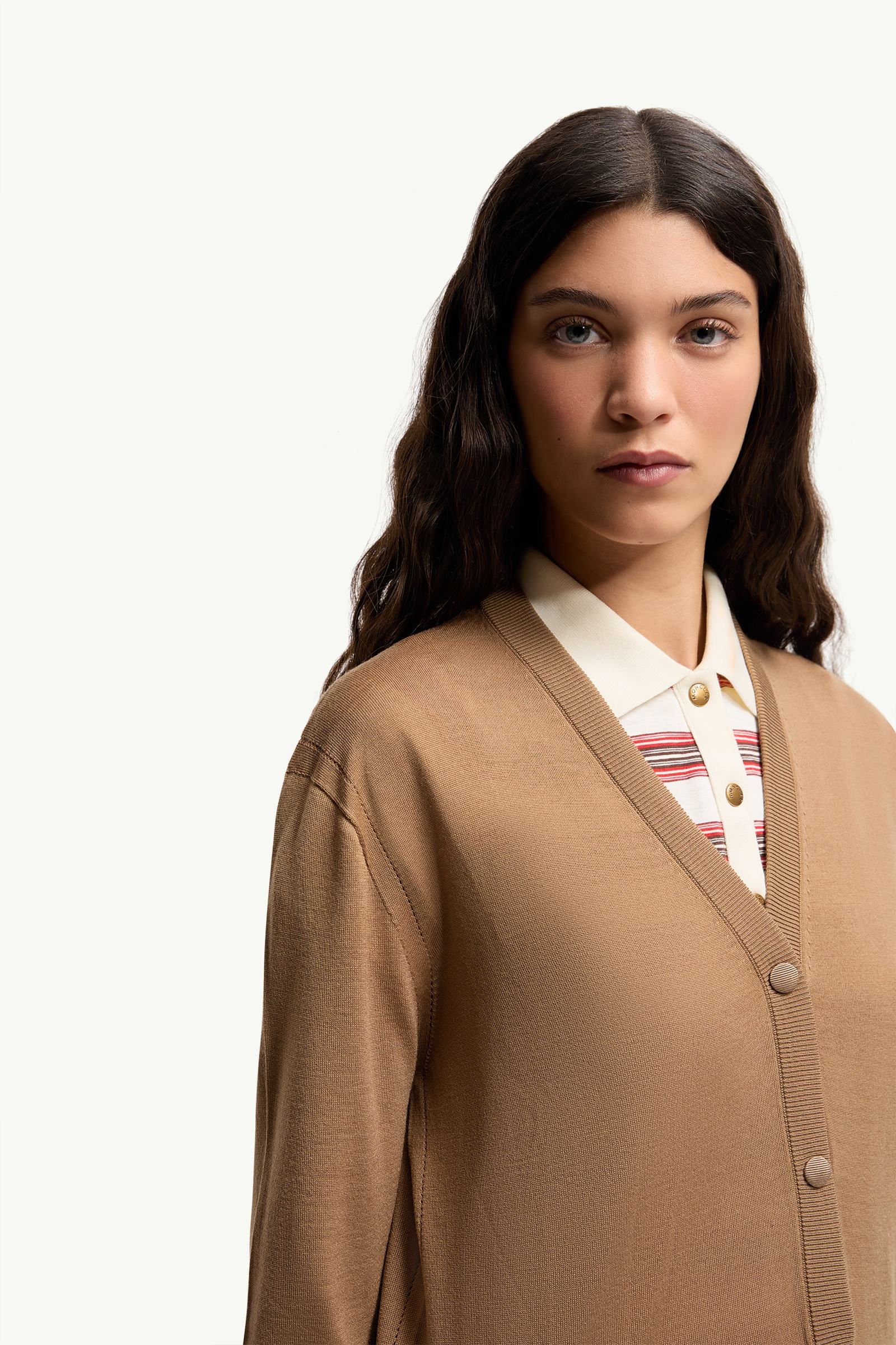 Moncler Wool Cardigan Beige Beige