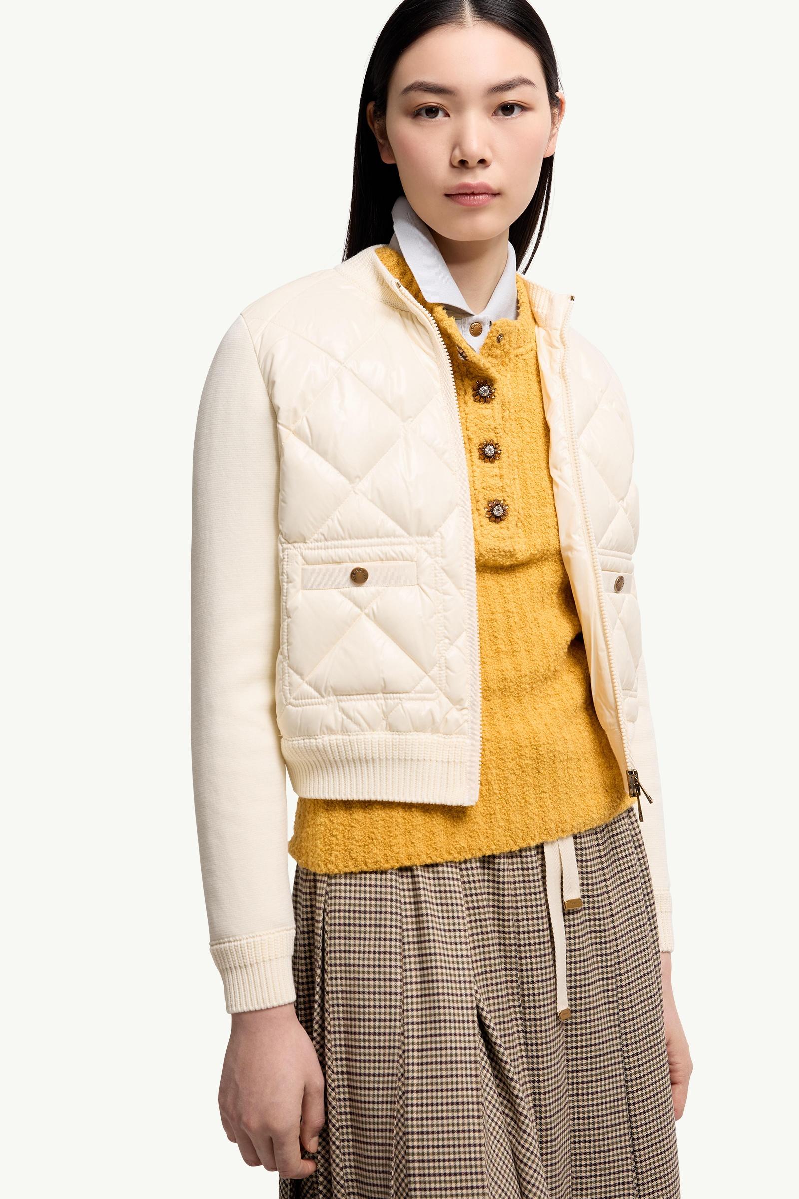 Moncler Cotton Padded Cardigan White White