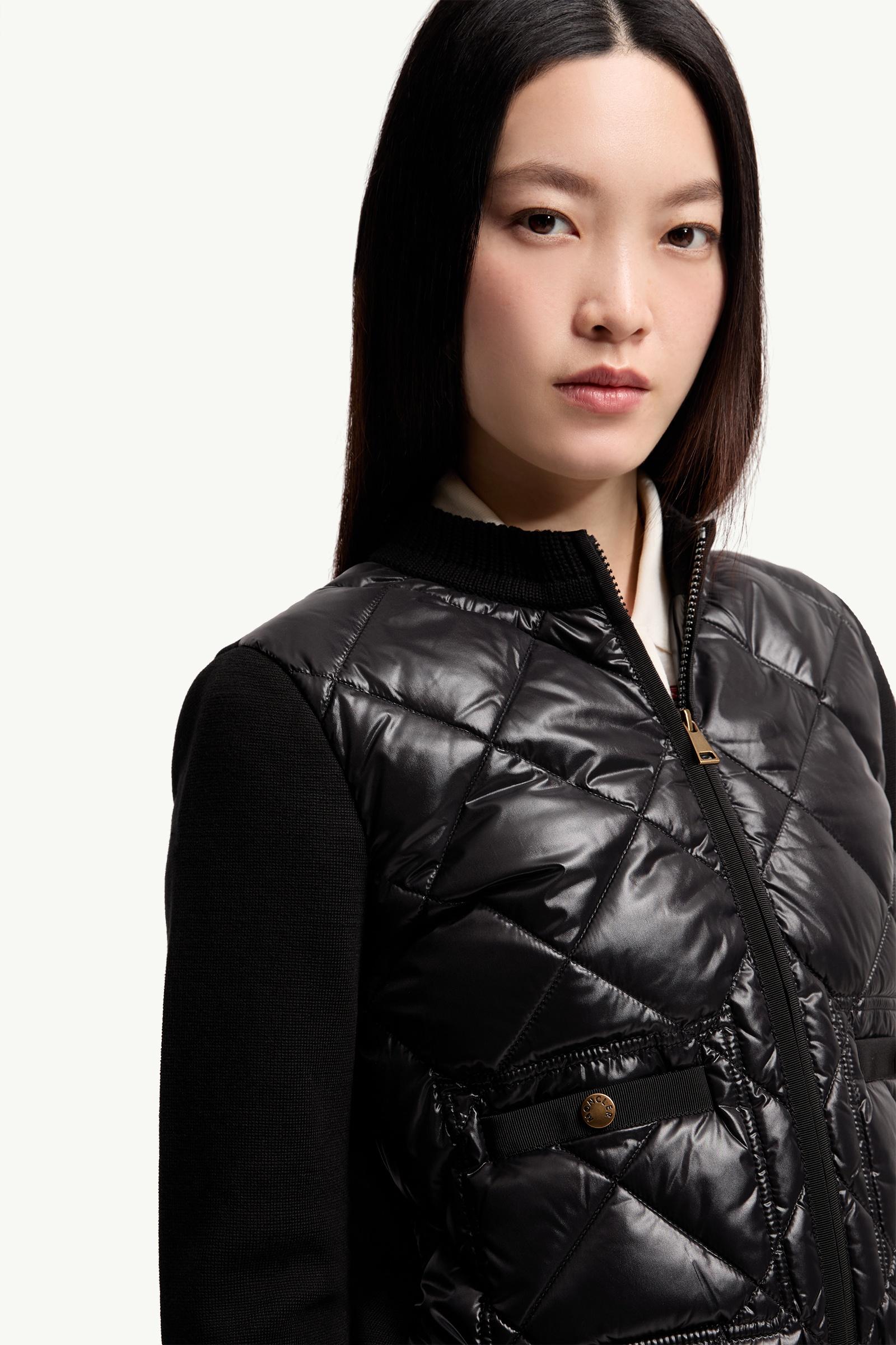 Moncler Cotton Padded Cardigan Black Black