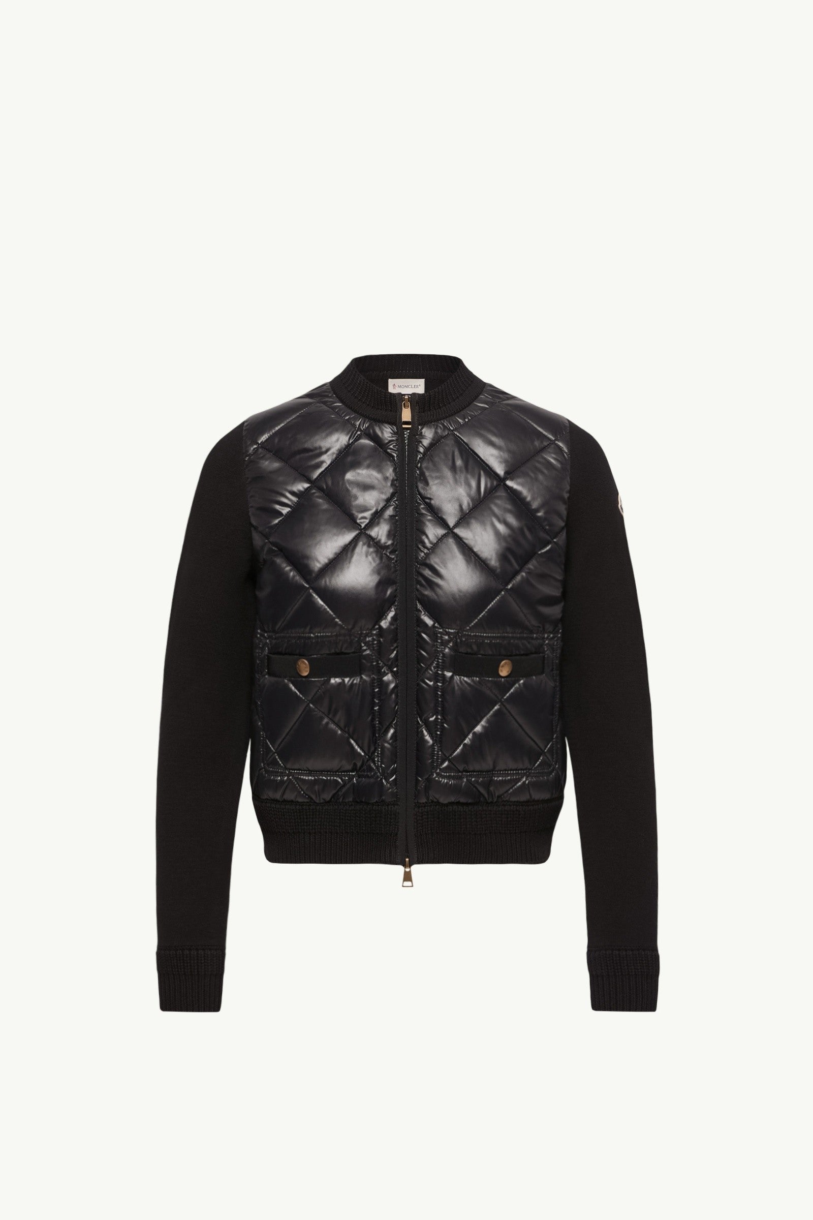 Moncler Cotton Padded Cardigan Black Black