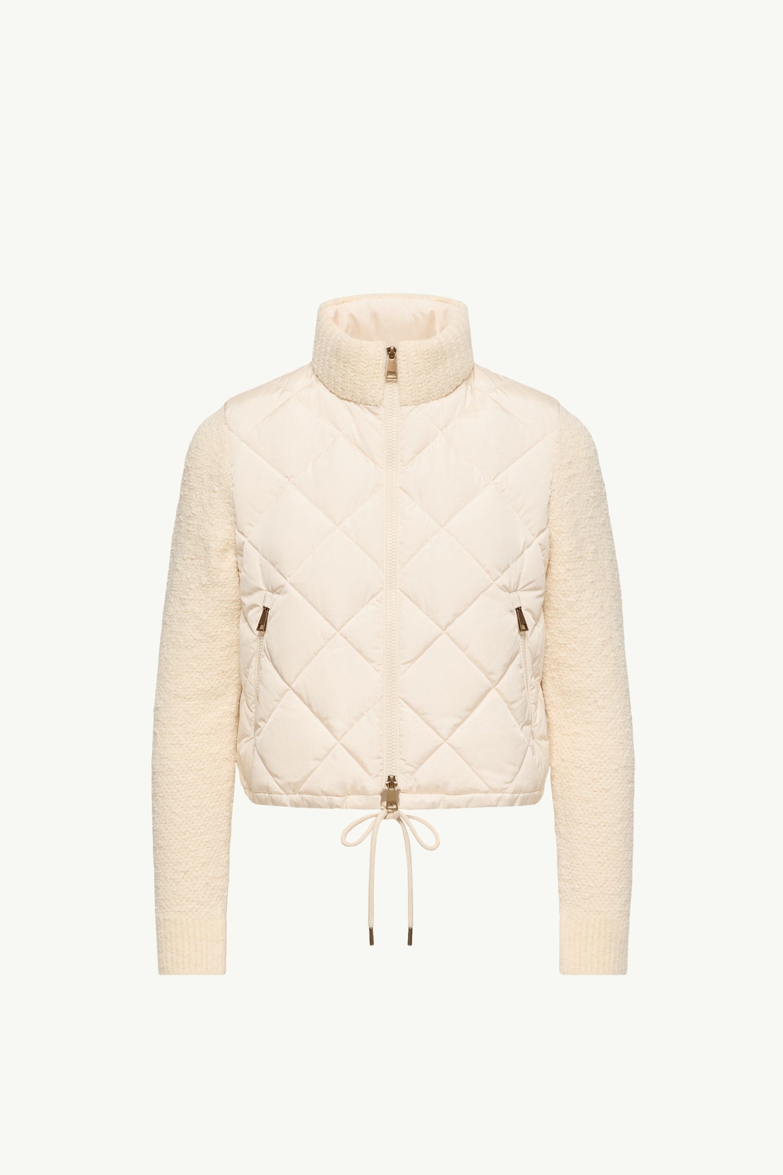 Moncler Cotton Blend Padded Zip-Up Cardigan White White