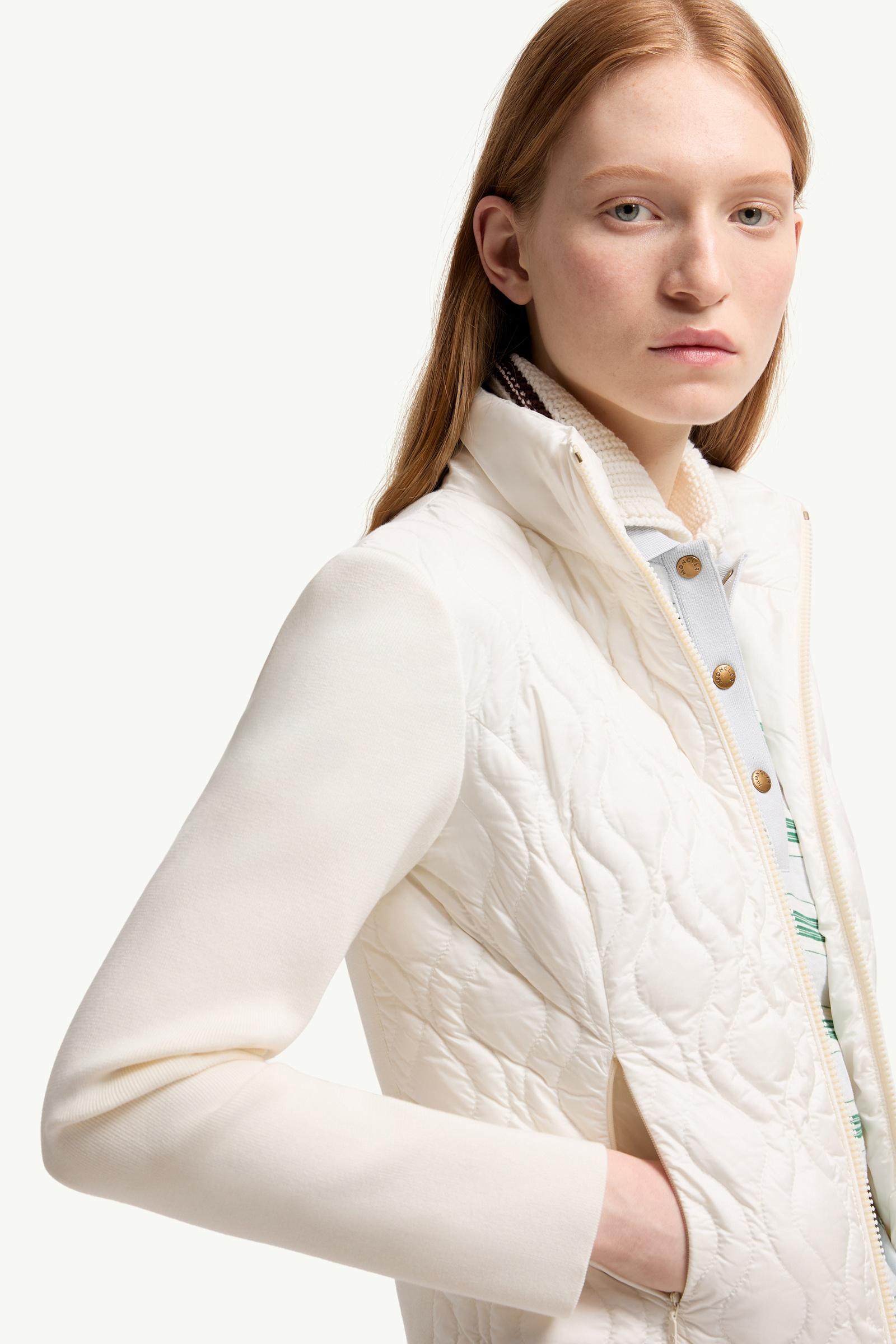 Moncler Cotton Padded Zip-Up Cardigan White White