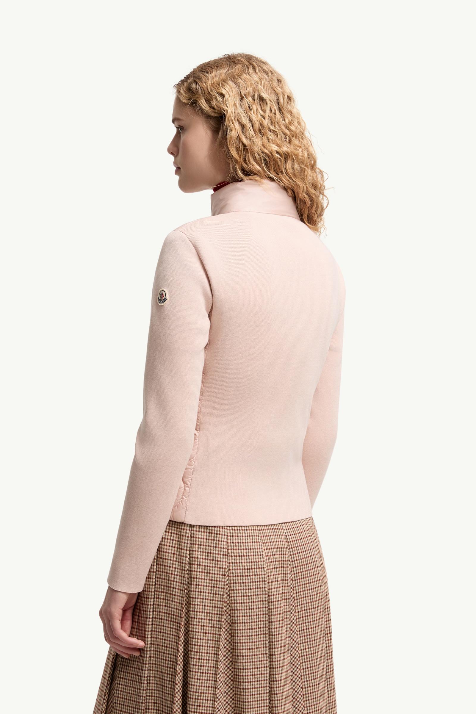 Moncler Cotton Padded Zip-Up Cardigan Pink Pink