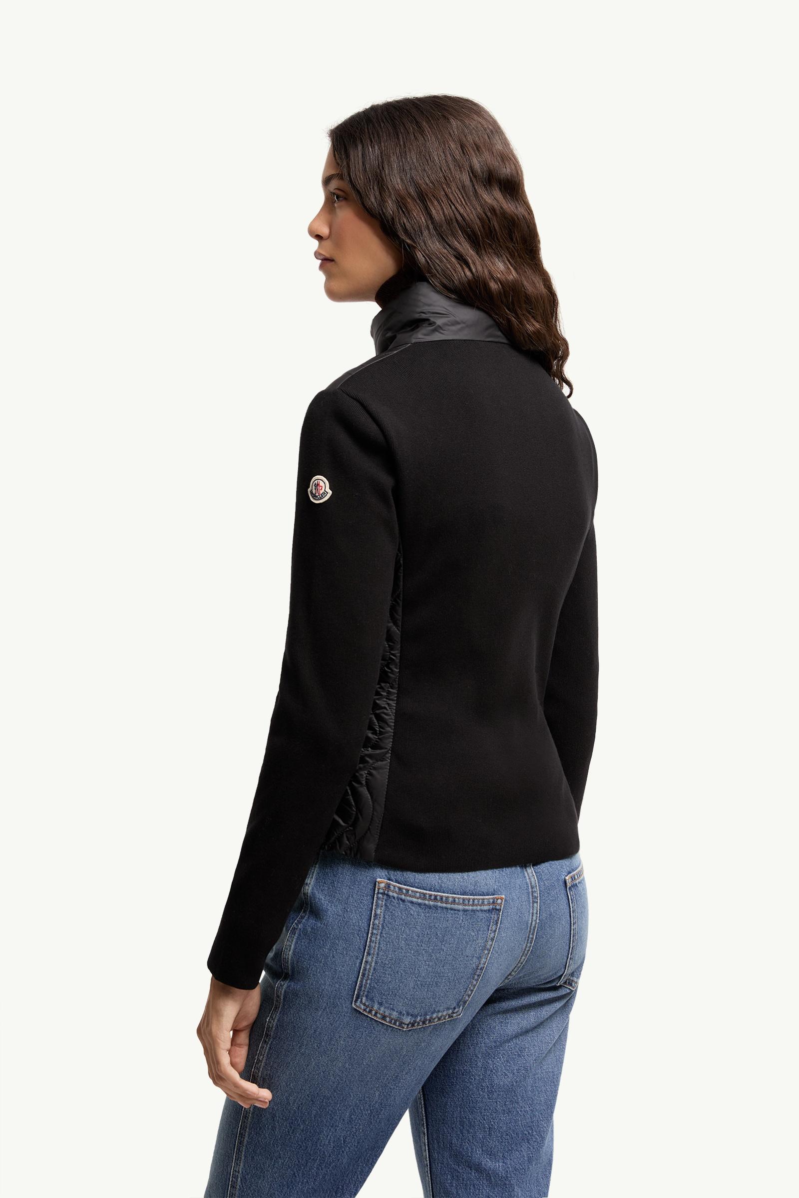 Moncler Cotton Padded Zip-Up Cardigan Black Black