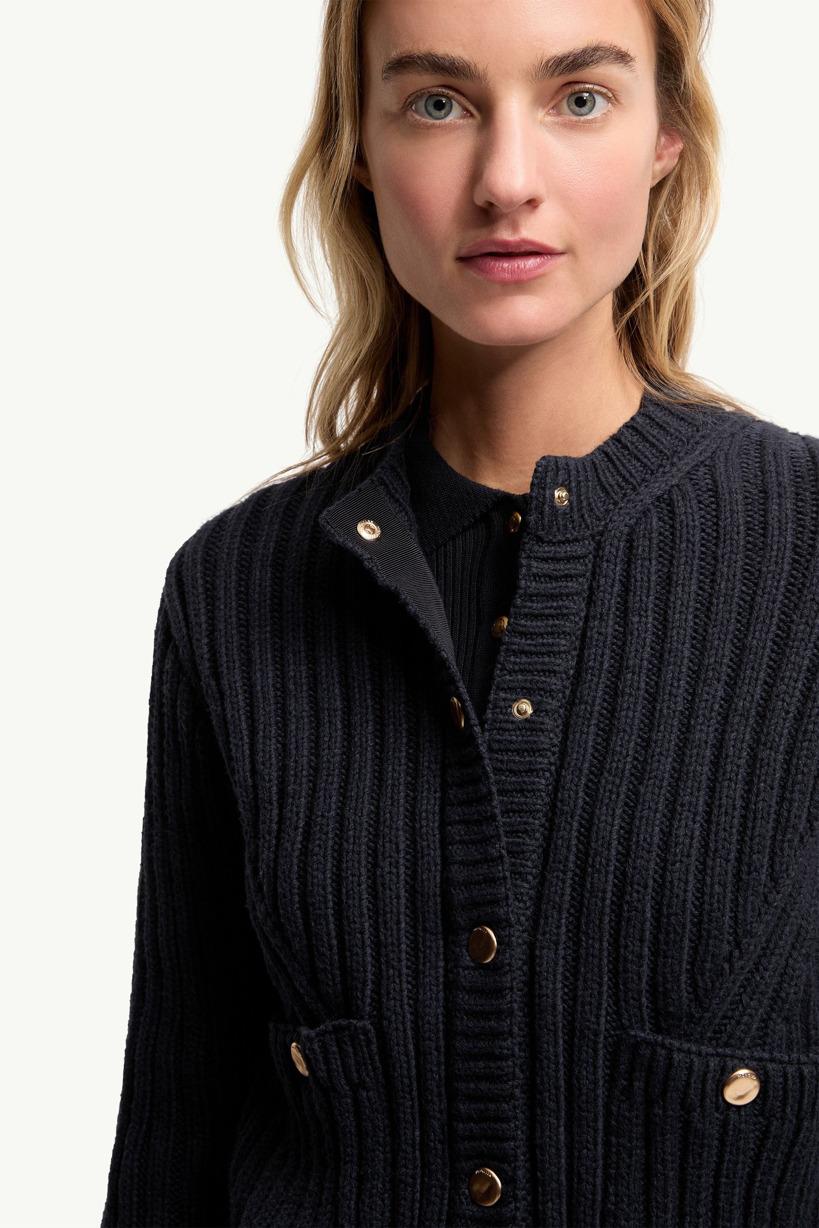 Moncler Cotton Padded Cardigan Dark Blue Dark Blue