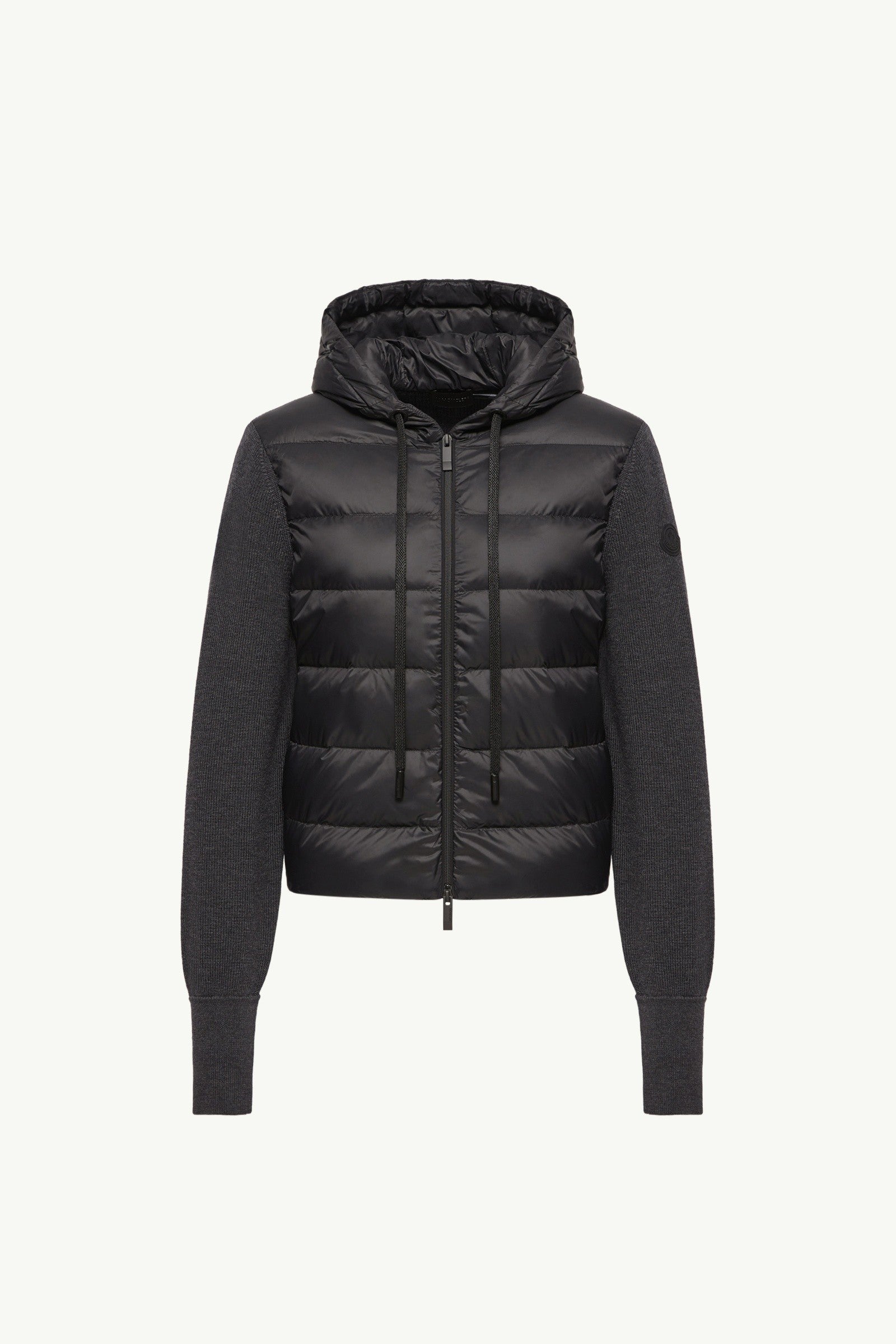 Moncler Wool Hooded Padded Zip-Up Cardigan Dark Grey Dark Grey