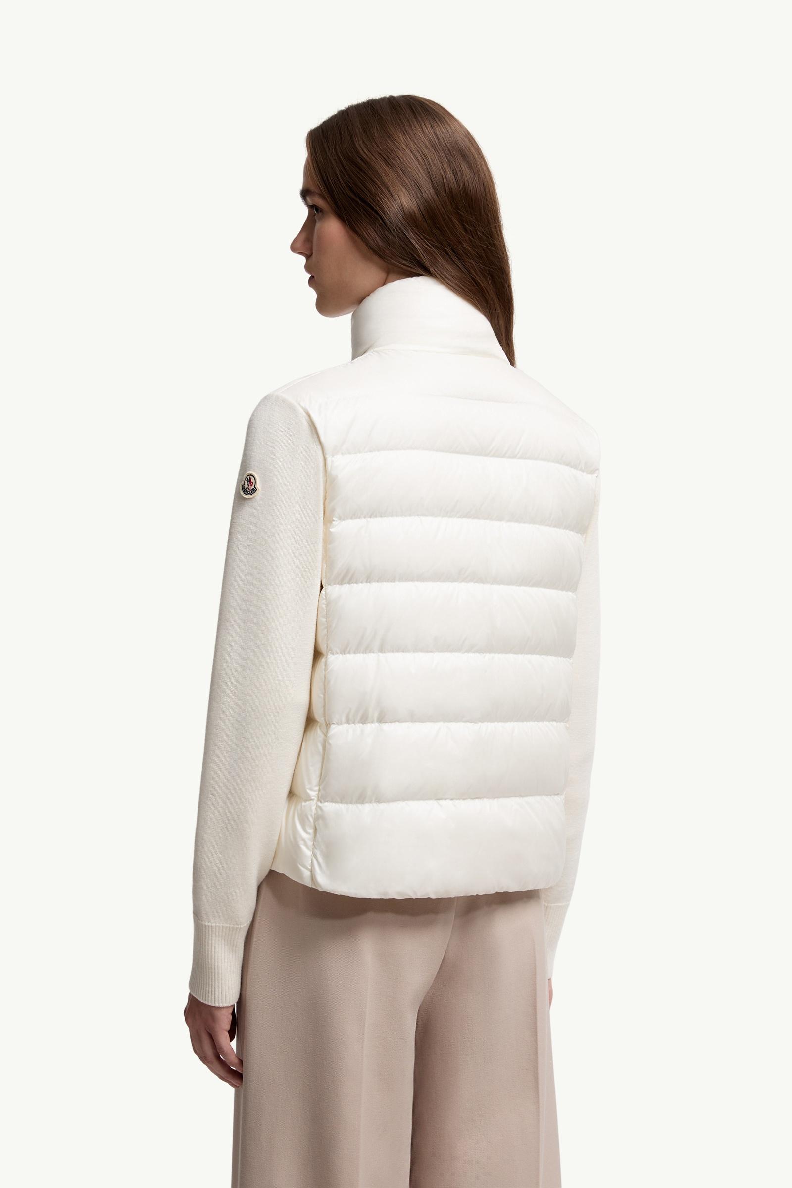 Moncler Padded Wool Zip-Up Cardigan White White