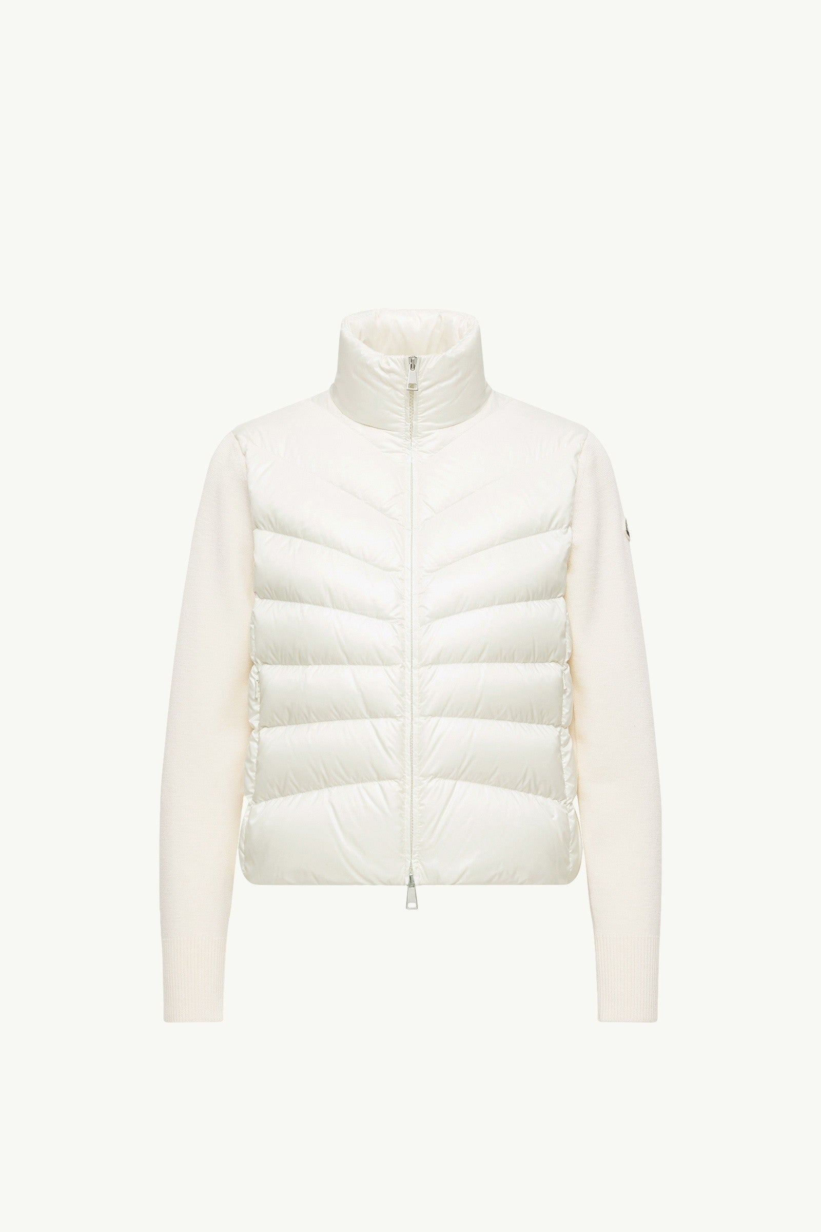 Moncler Padded Wool Zip-Up Cardigan White White