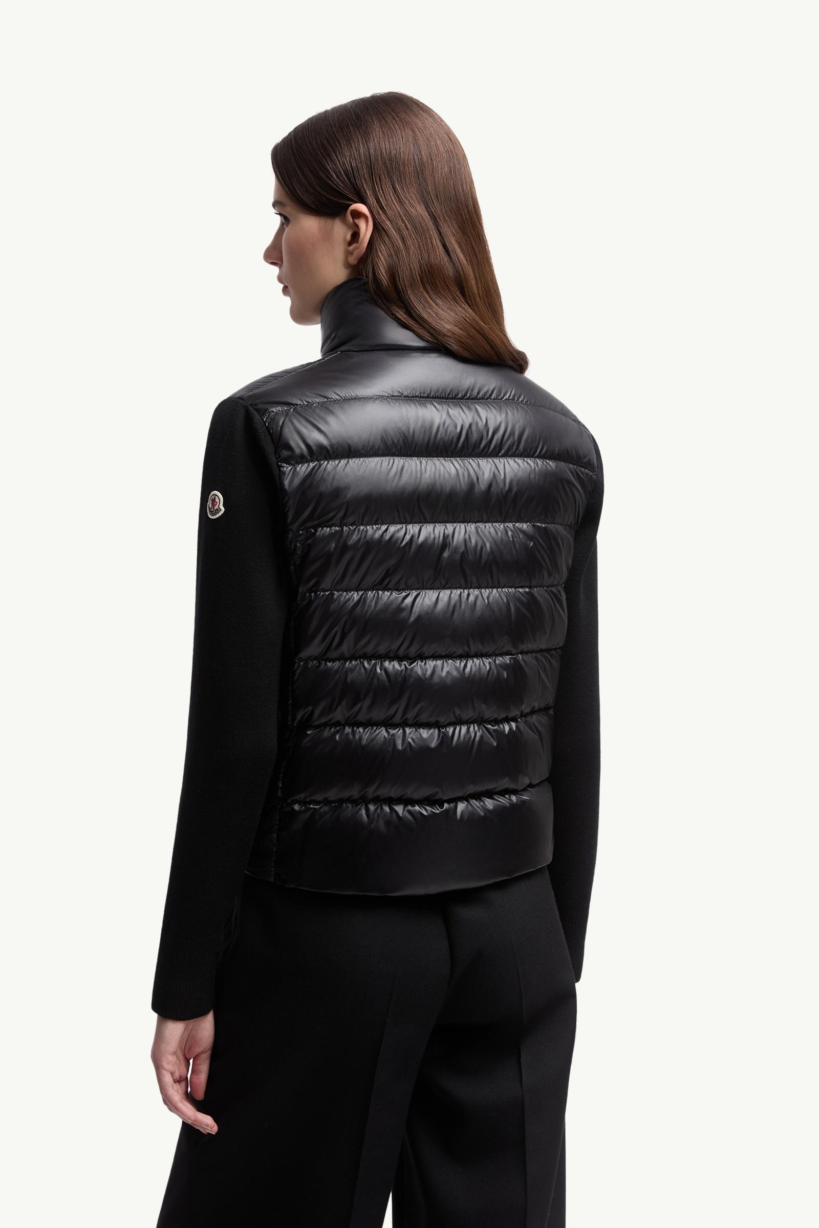 Moncler Padded Wool Zip-Up Cardigan Black Black