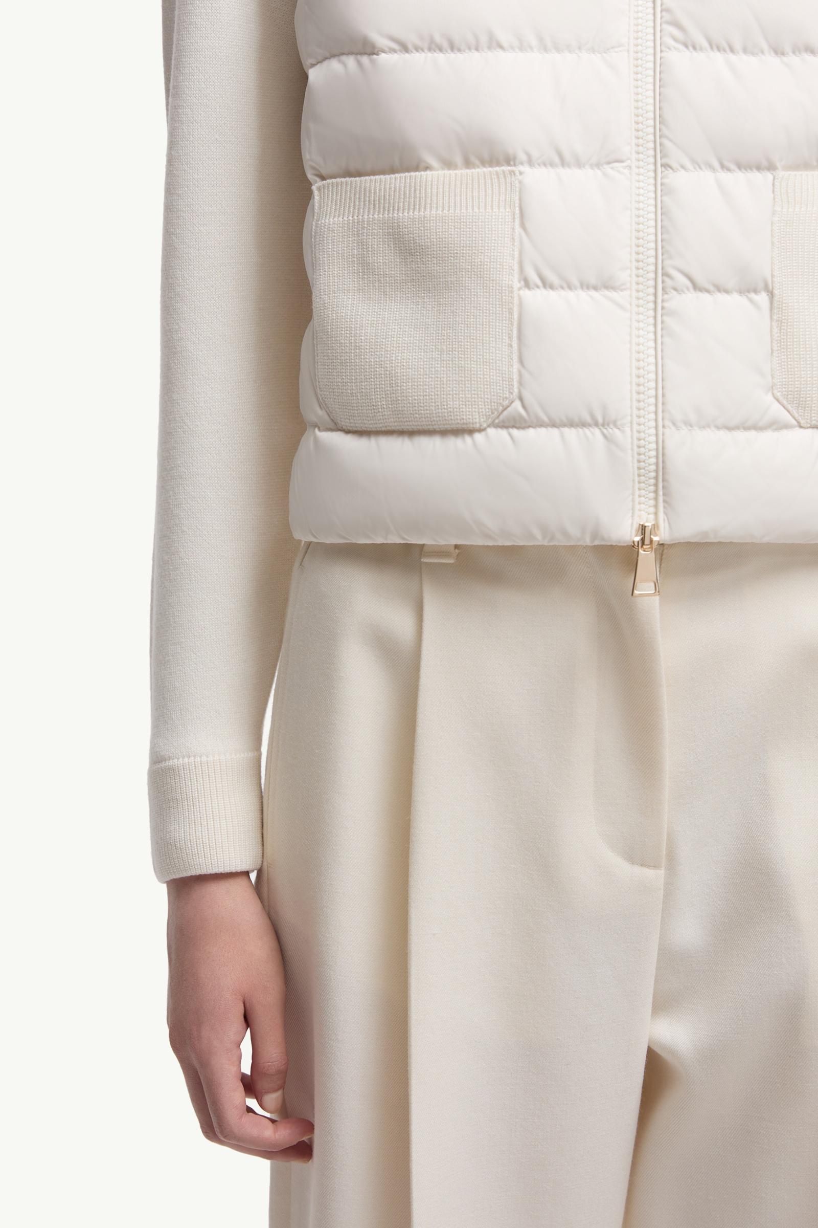 Moncler Wool Padded Zip-Up Cardigan White White
