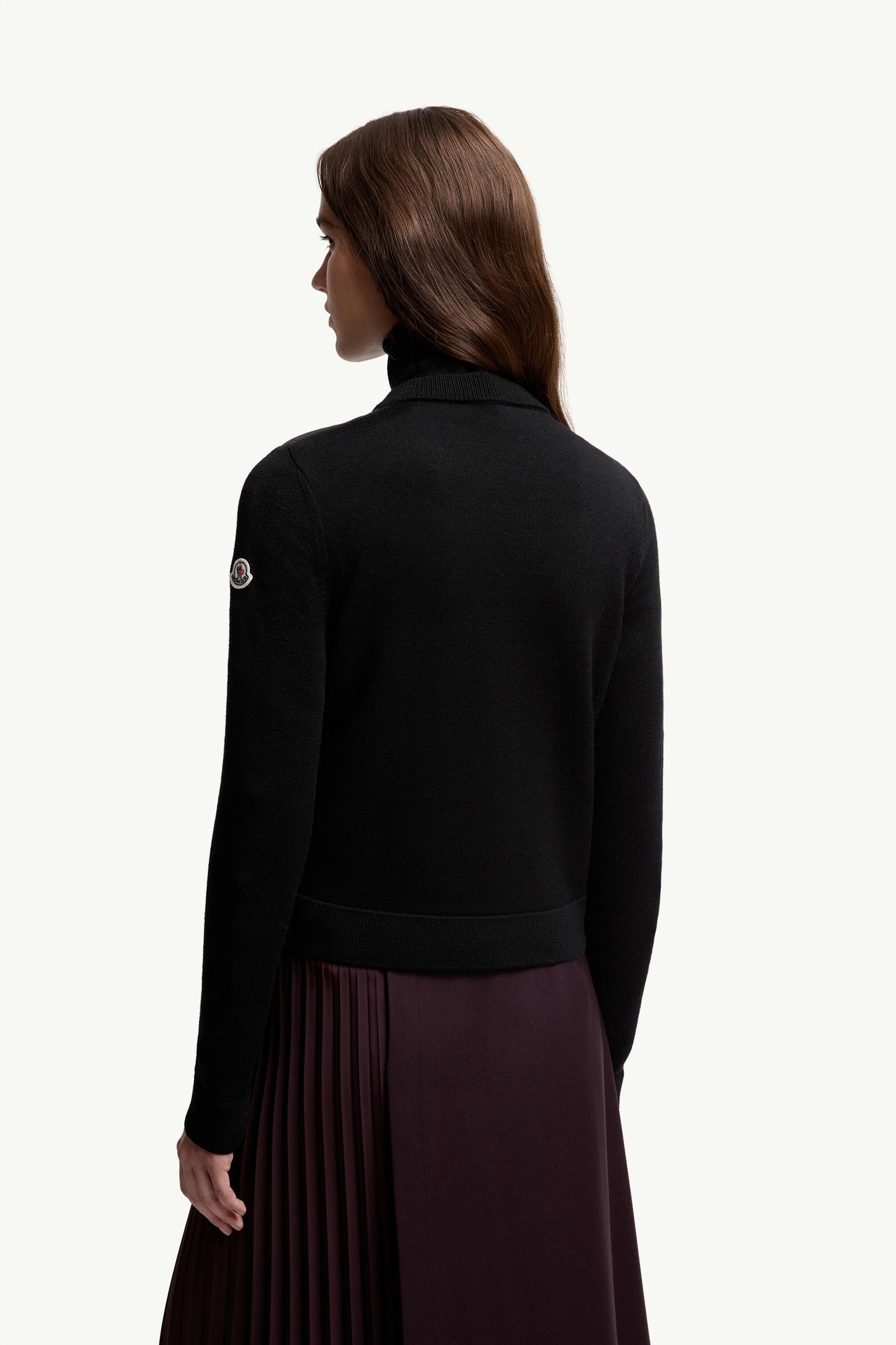 Moncler Wool Padded Zip-Up Cardigan Black Black