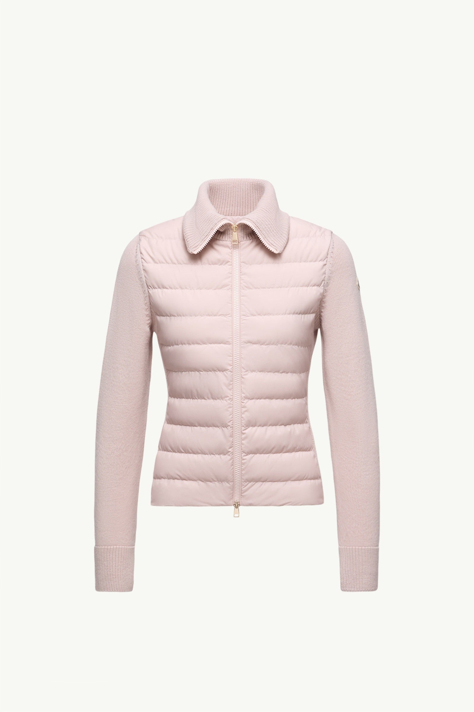 Moncler Padded Zip-Up Wool Cardigan Pink Pink