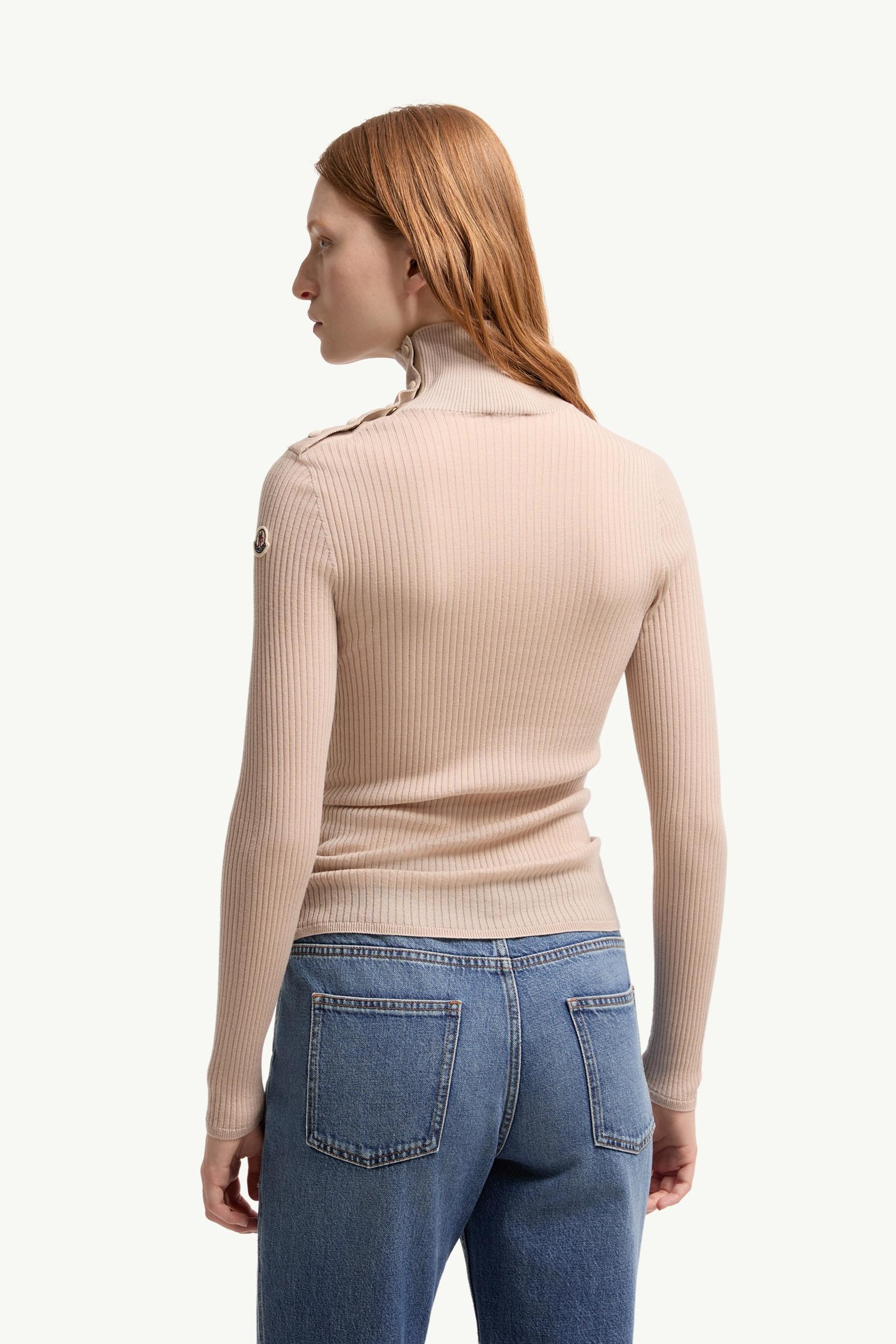 Moncler Textured Wool Sweater Light Beige Light Beige