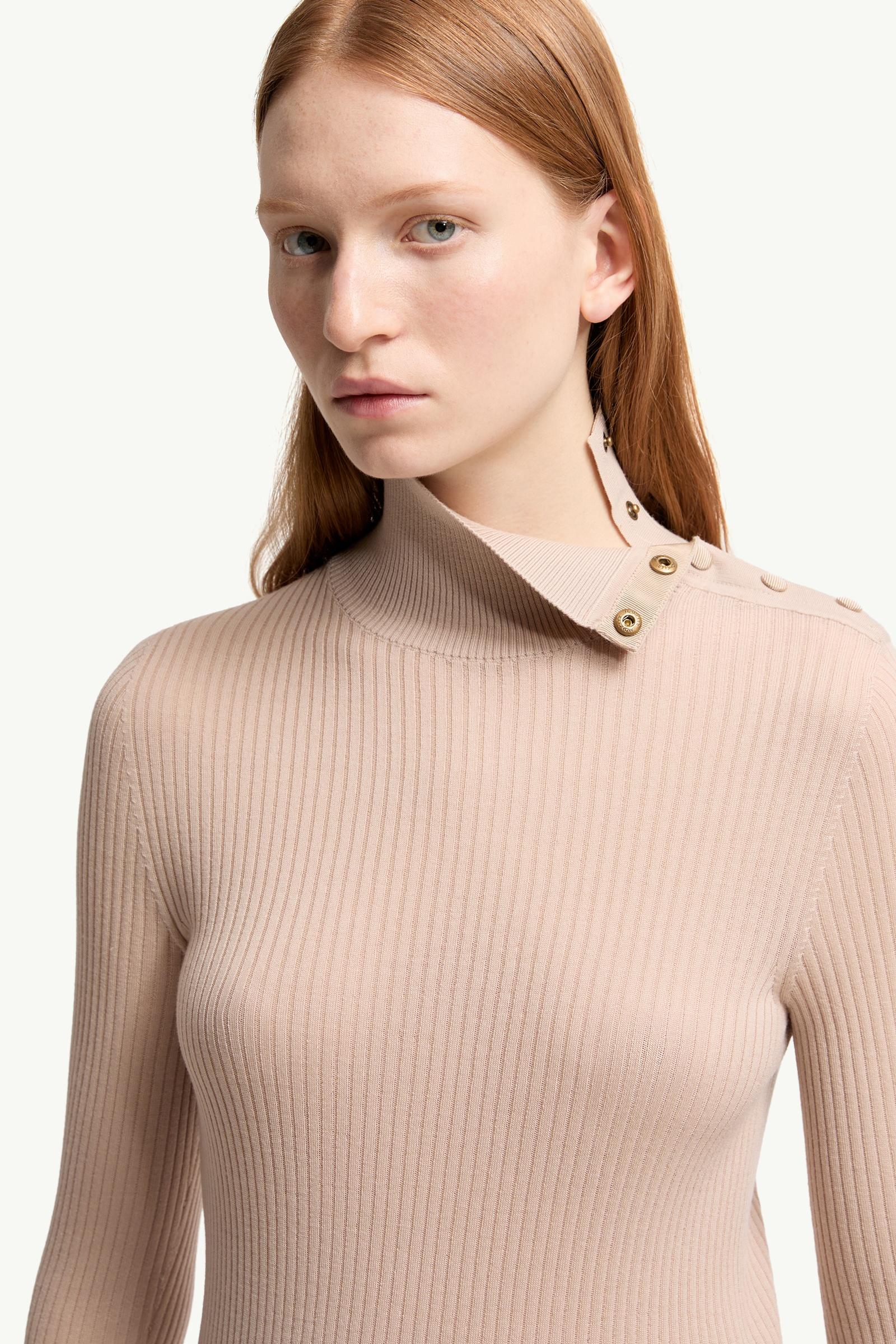 Moncler Textured Wool Sweater Light Beige Light Beige