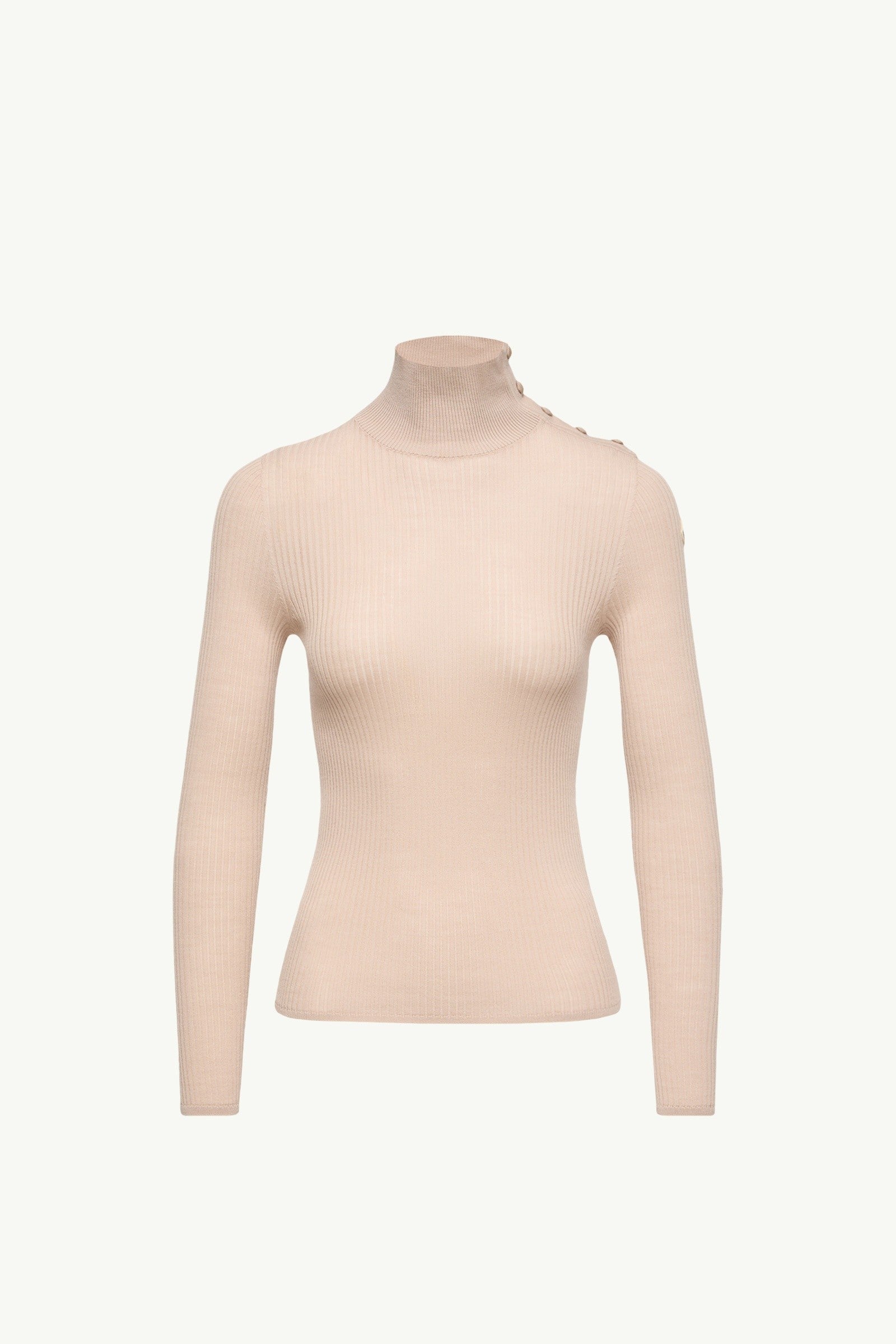 Moncler Textured Wool Sweater Light Beige Light Beige