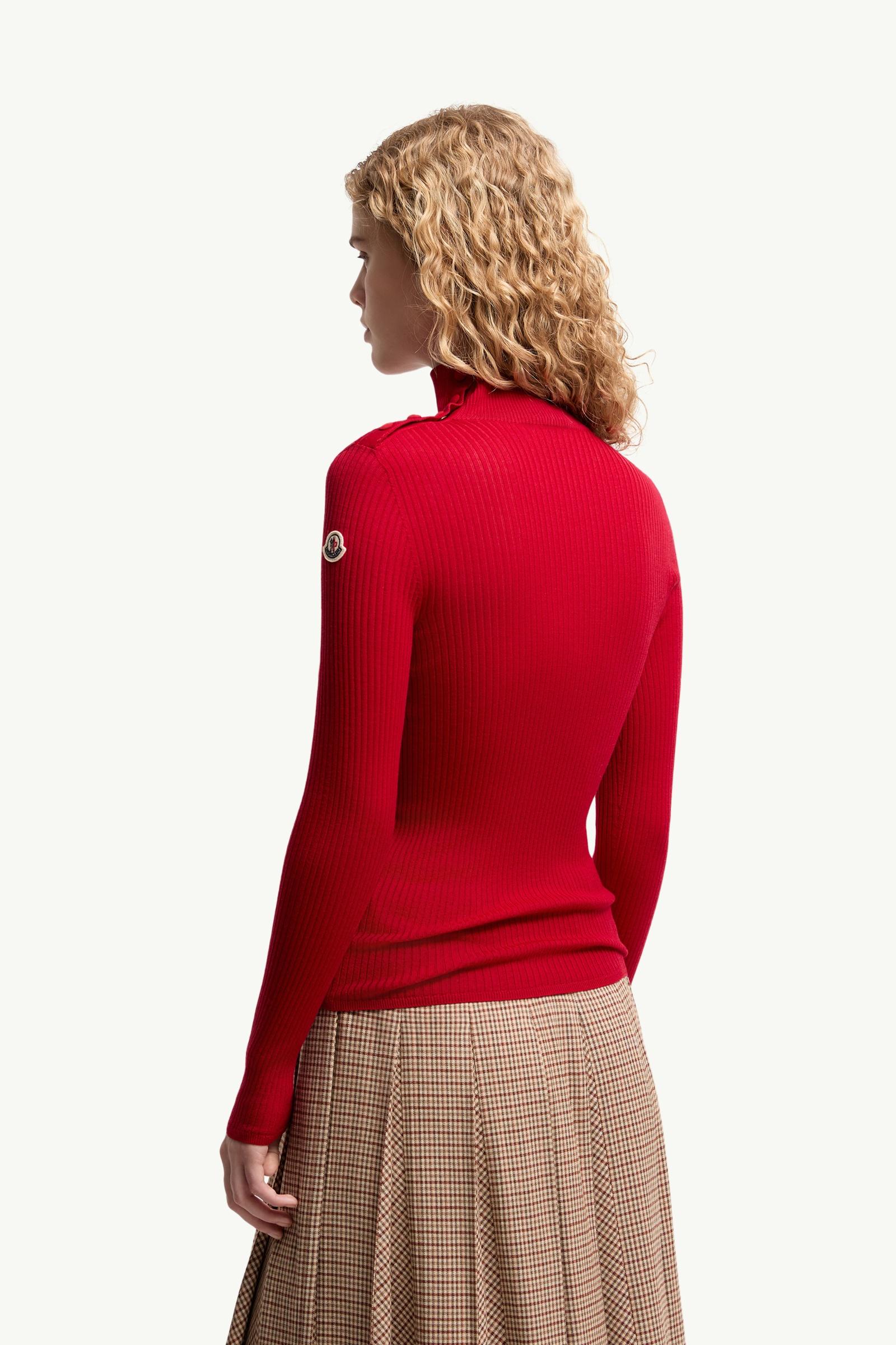 Moncler Textured Wool Sweater Red Red