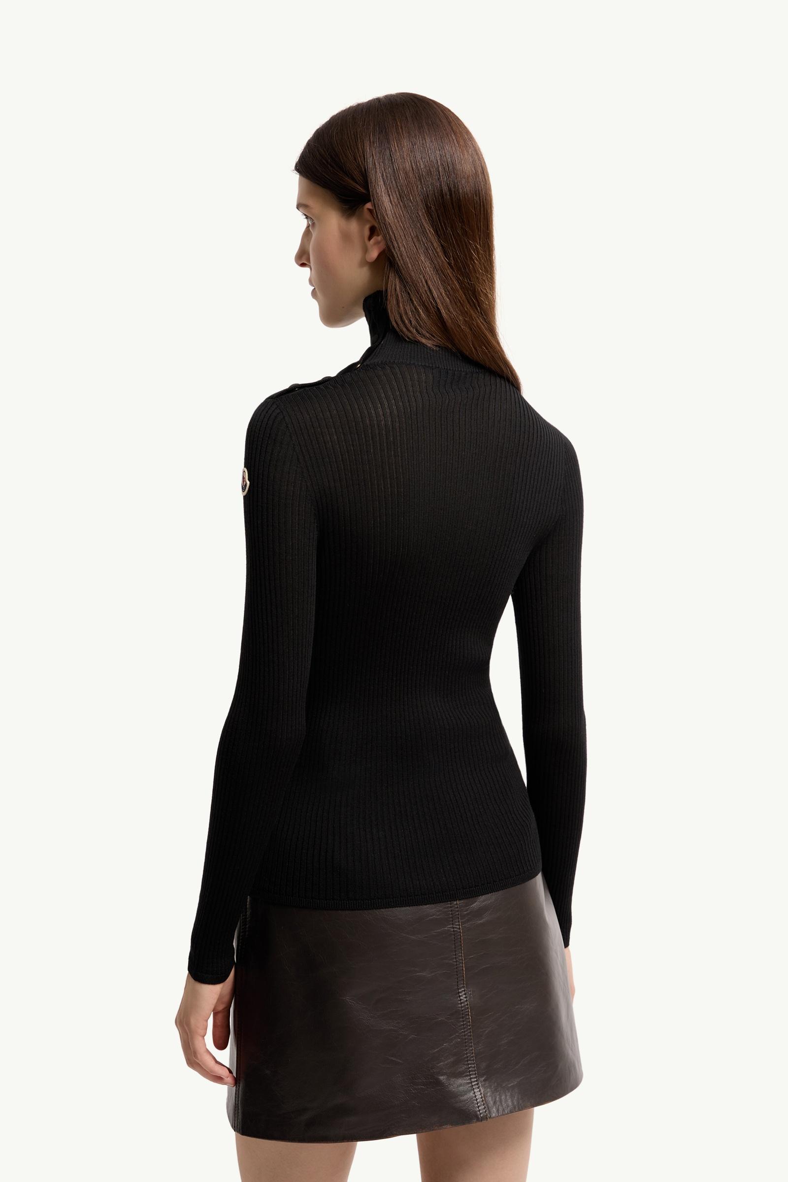 Moncler Textured Wool Sweater Black Black