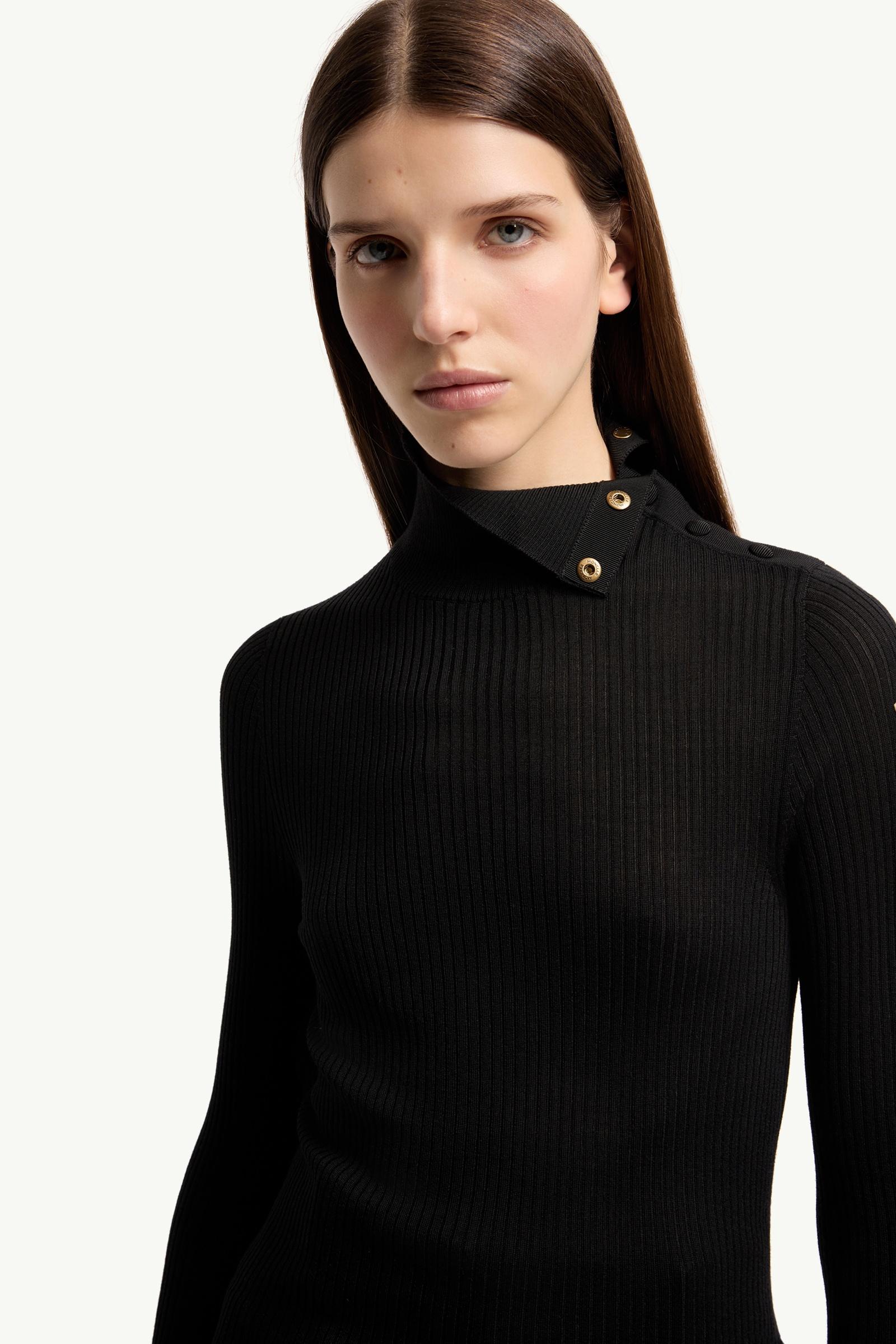 Moncler Textured Wool Sweater Black Black