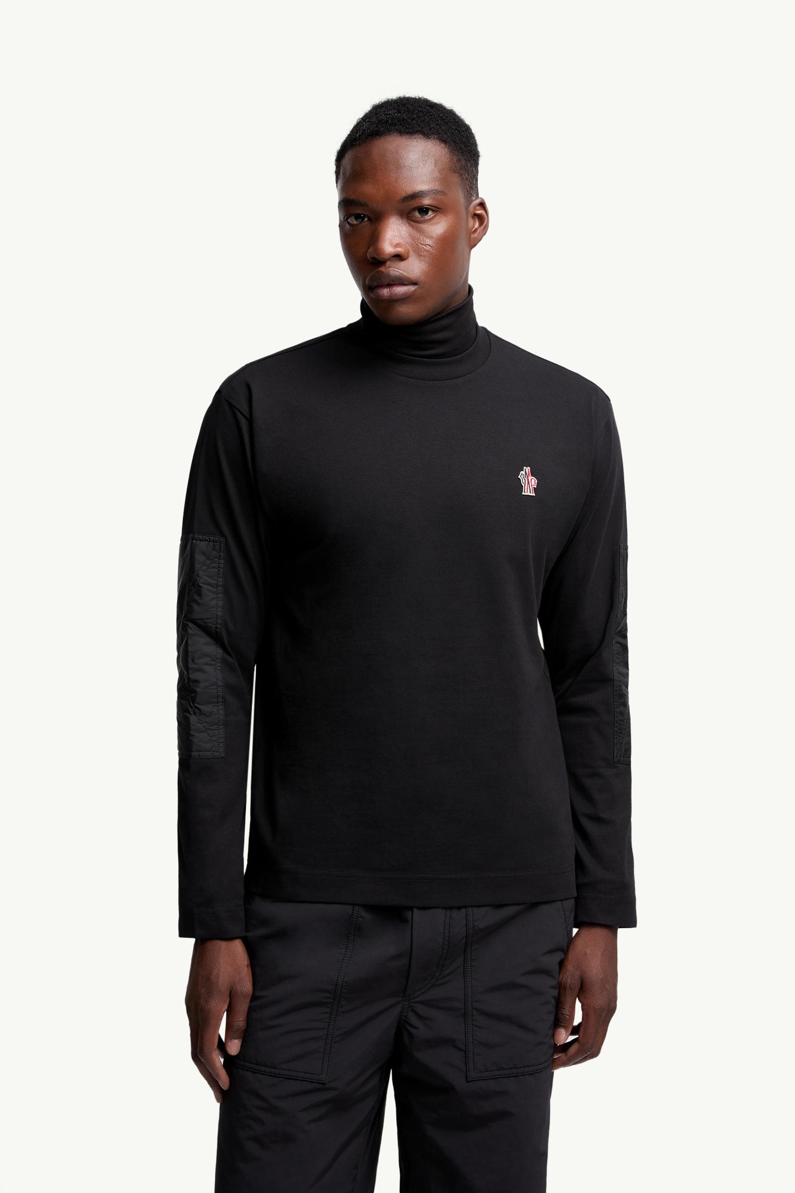 Moncler Logo Cotton Long Sleeve T-Shirt Black Black