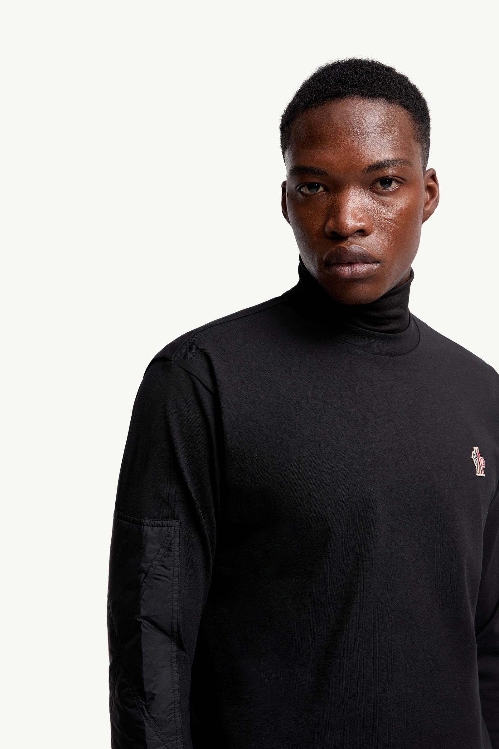 Moncler Logo Cotton Long Sleeve T-Shirt Black Black