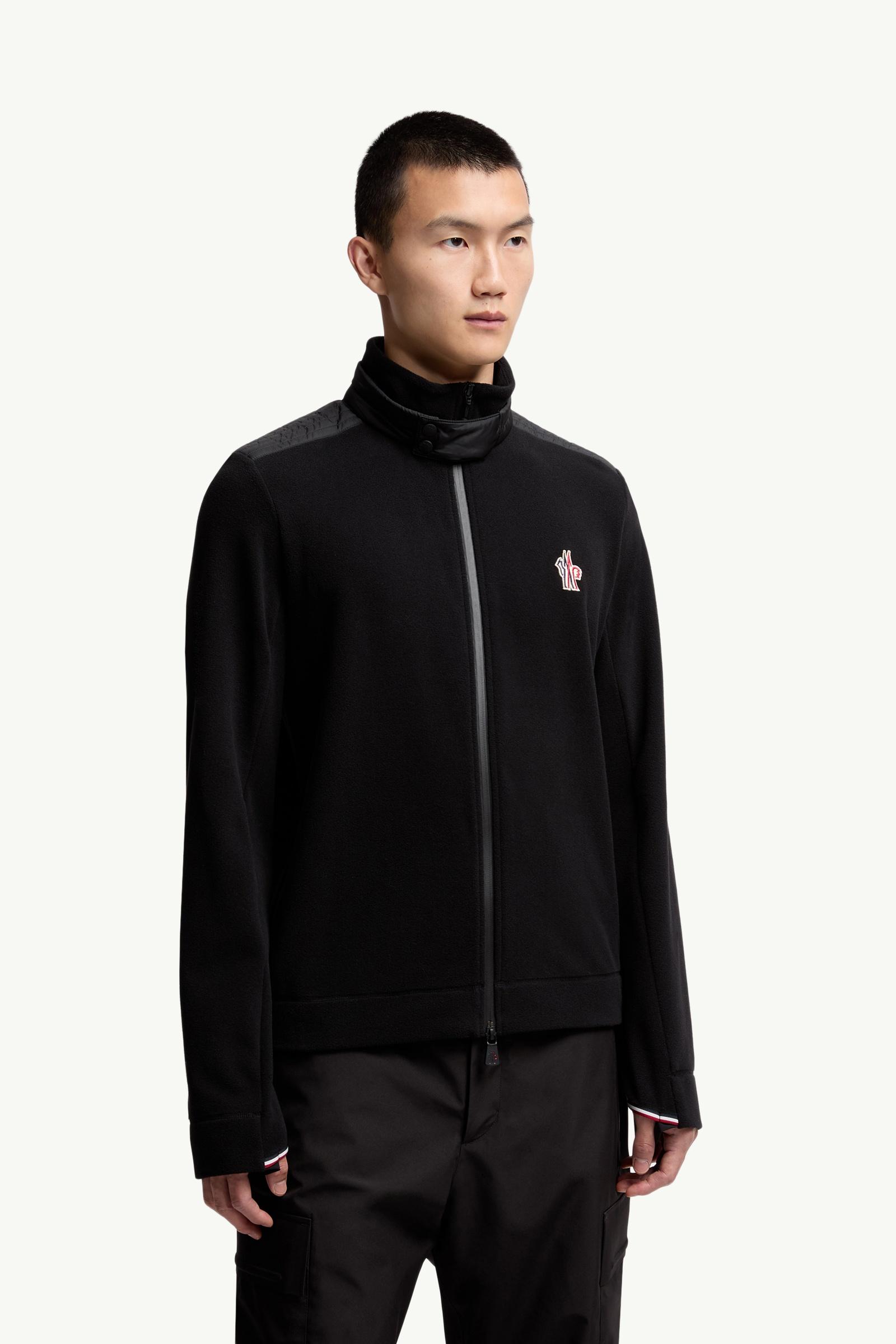 Moncler Zip-Up Turtleneck Sweatshirt Black Black