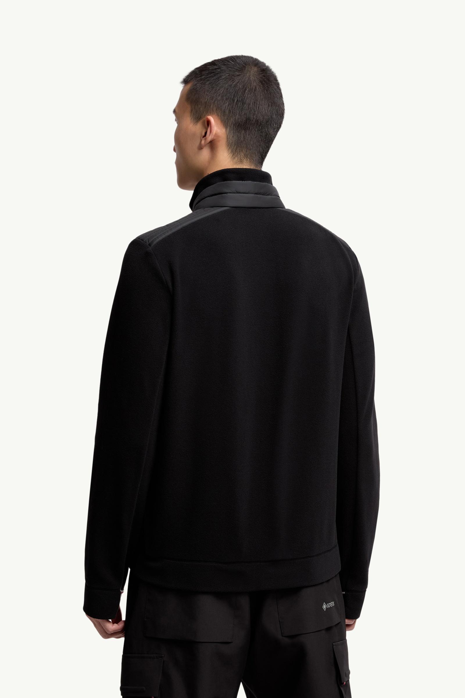 Moncler Zip-Up Turtleneck Sweatshirt Black Black