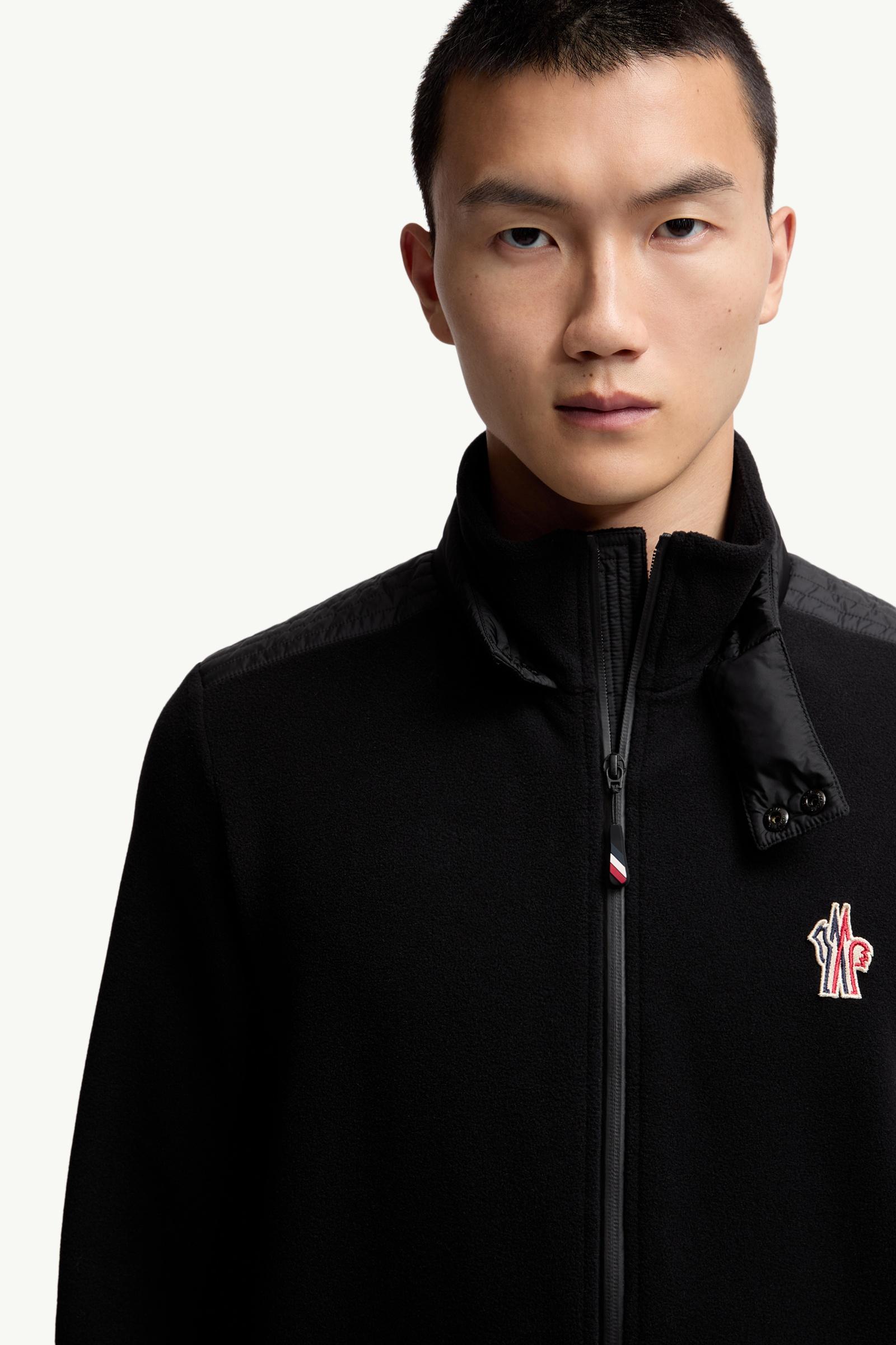 Moncler Zip-Up Turtleneck Sweatshirt Black Black