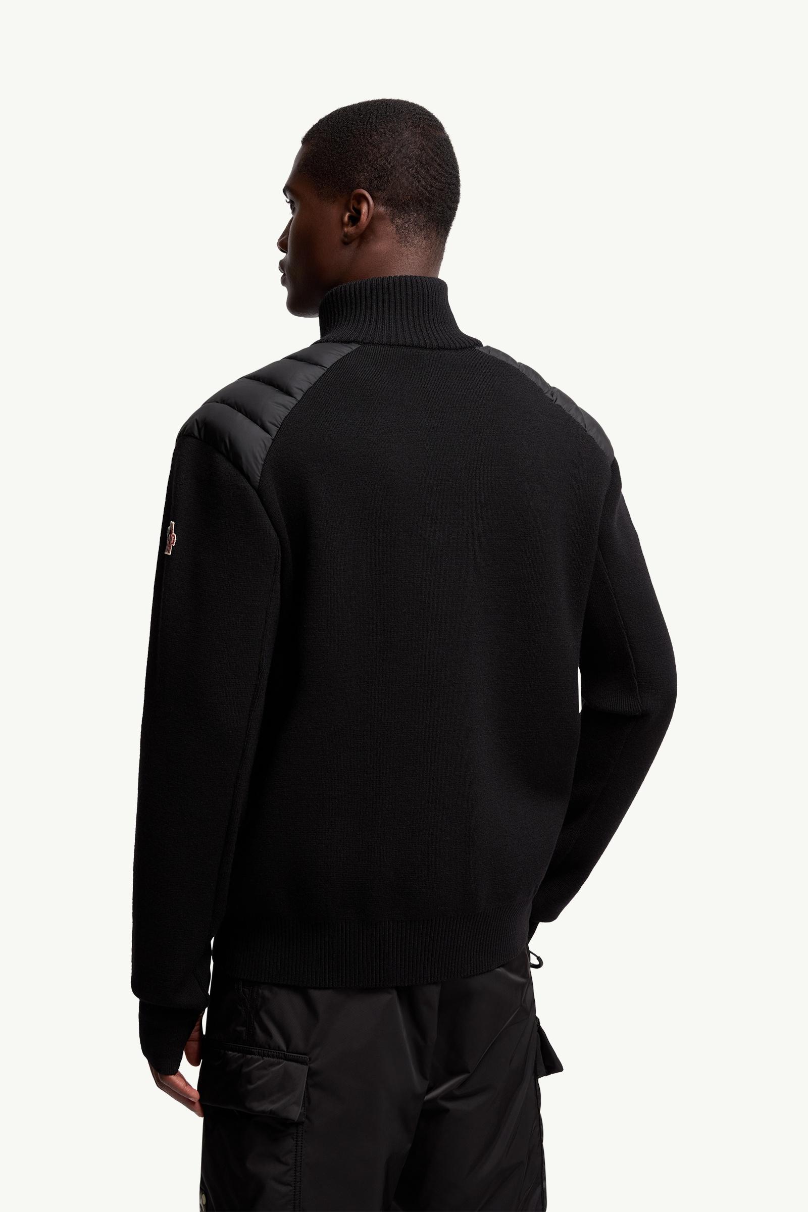 Moncler Wool Blend Padded Zip-Up Cardigan Black Black
