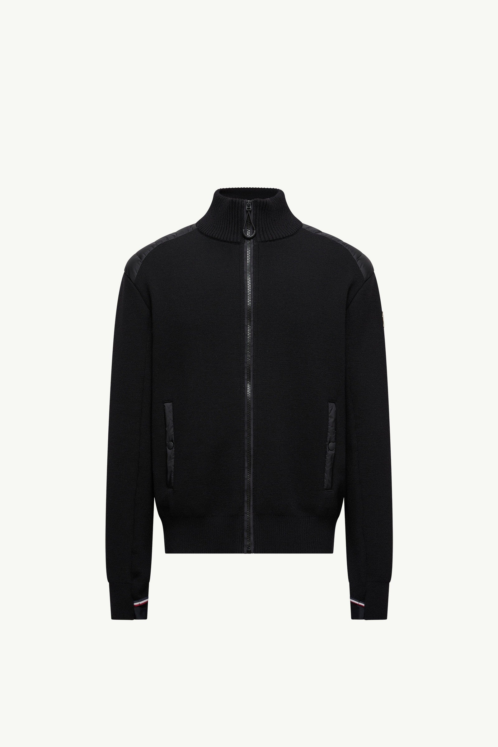 Moncler Wool Blend Padded Zip-Up Cardigan Black Black