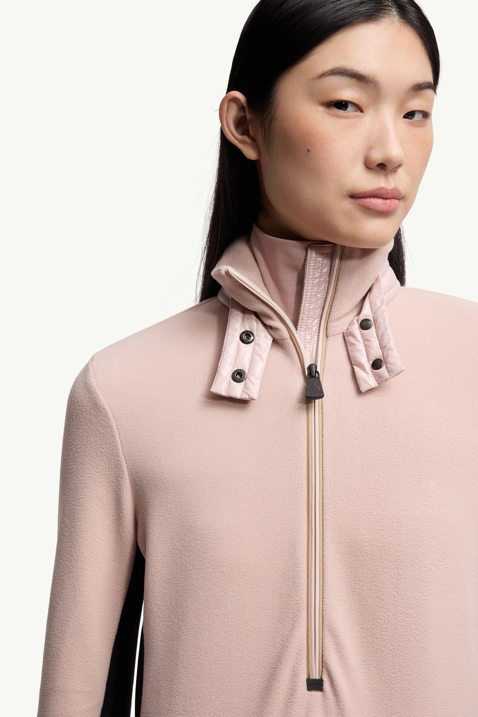 Moncler Half-Zip Turtleneck Light Pink Light Pink
