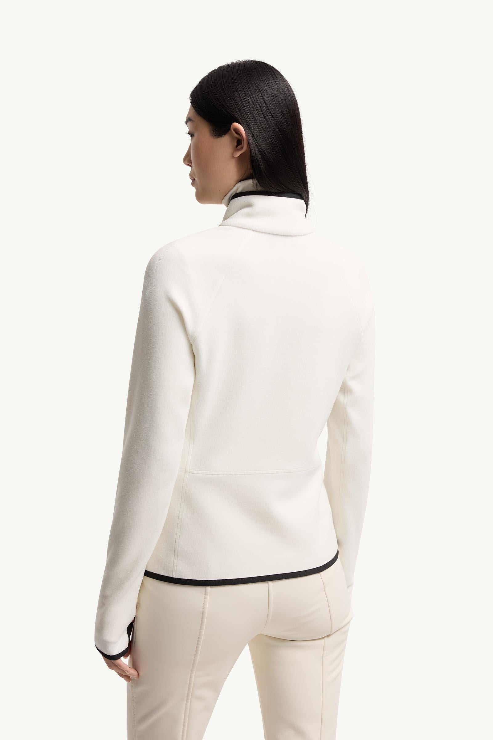 Moncler Fleece Zip-Up Sweatshirt White White