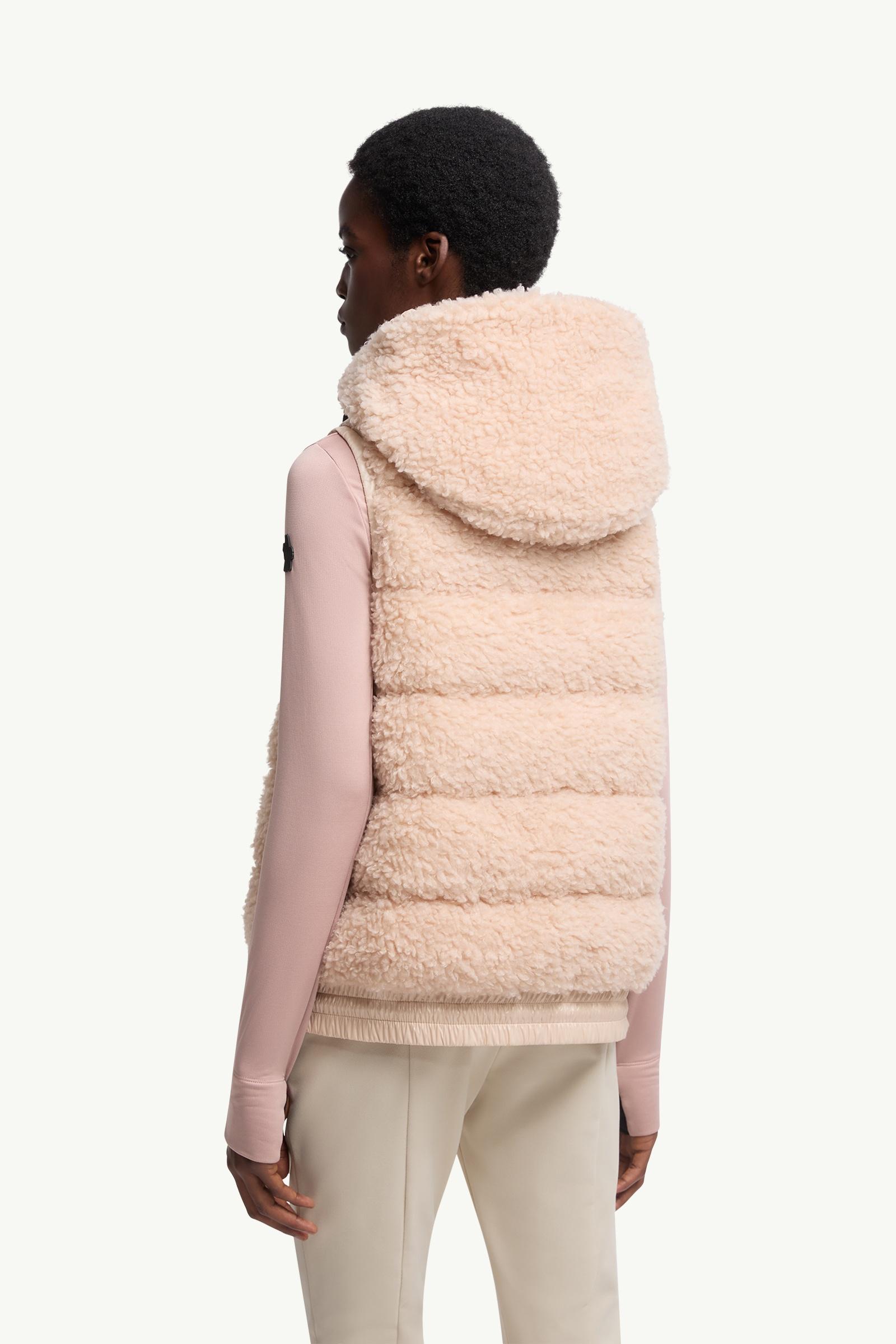 Moncler Teddy Hooded Insulated Vest Pink Pink