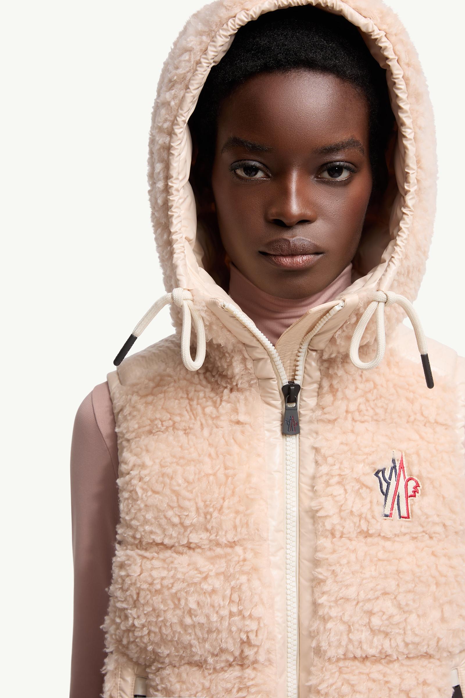 Moncler Teddy Hooded Insulated Vest Pink Pink