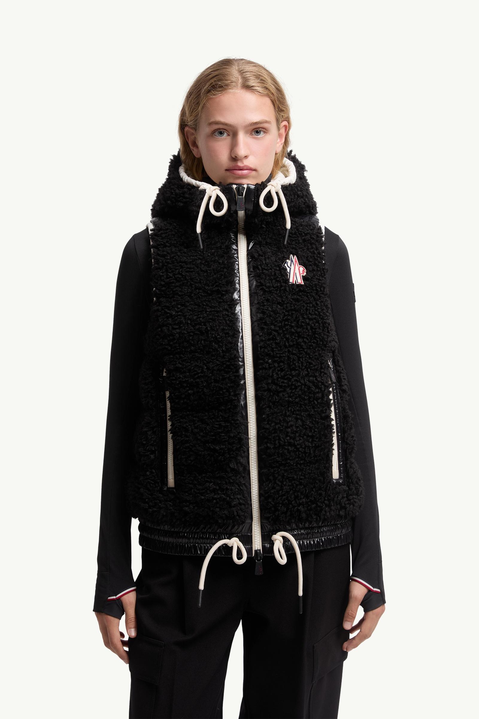 Moncler Teddy Hooded Insulated Vest Black Black