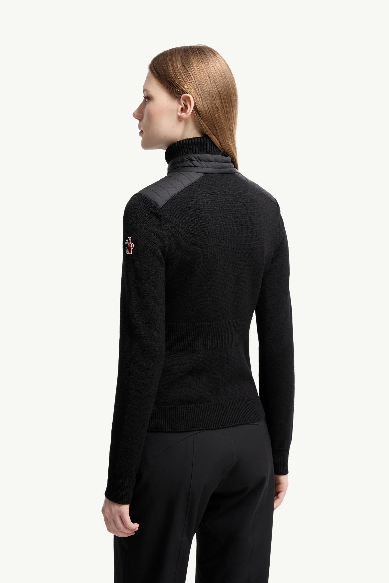 Moncler Padded Wool Blend Cardigan Black Black