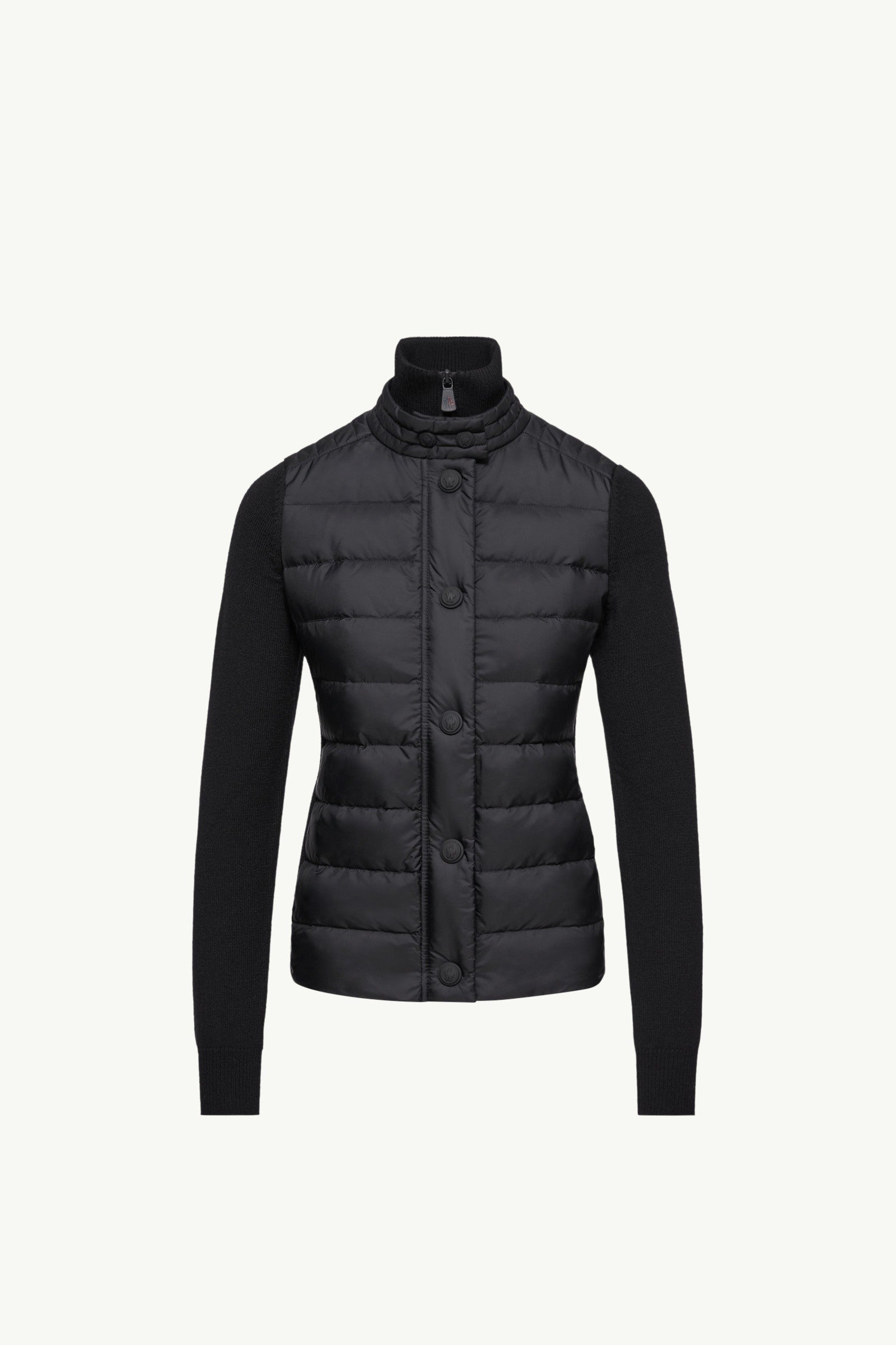 Moncler Padded Wool Blend Cardigan Black Black